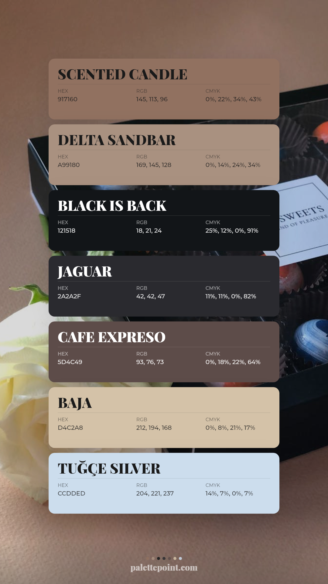 Natural Collection palette card