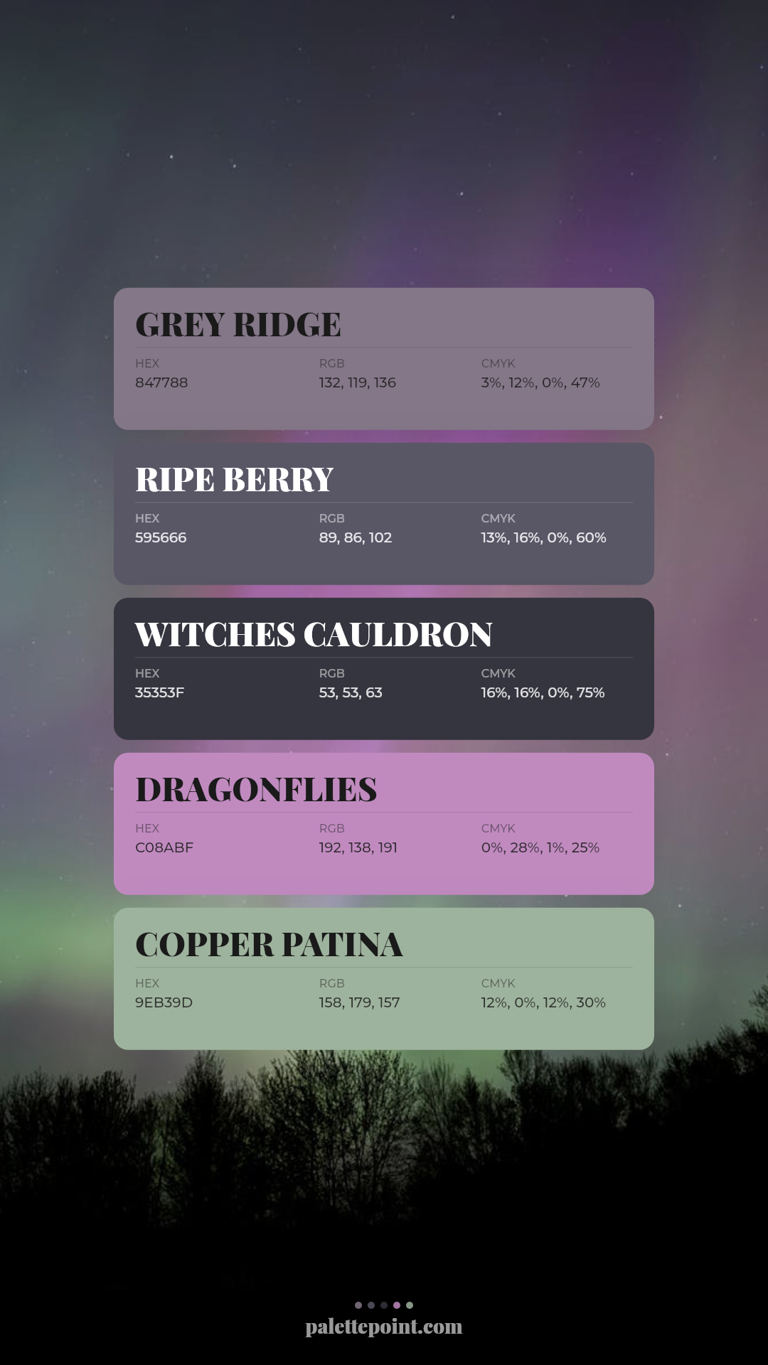 Grey Ridge Spectrum palette card