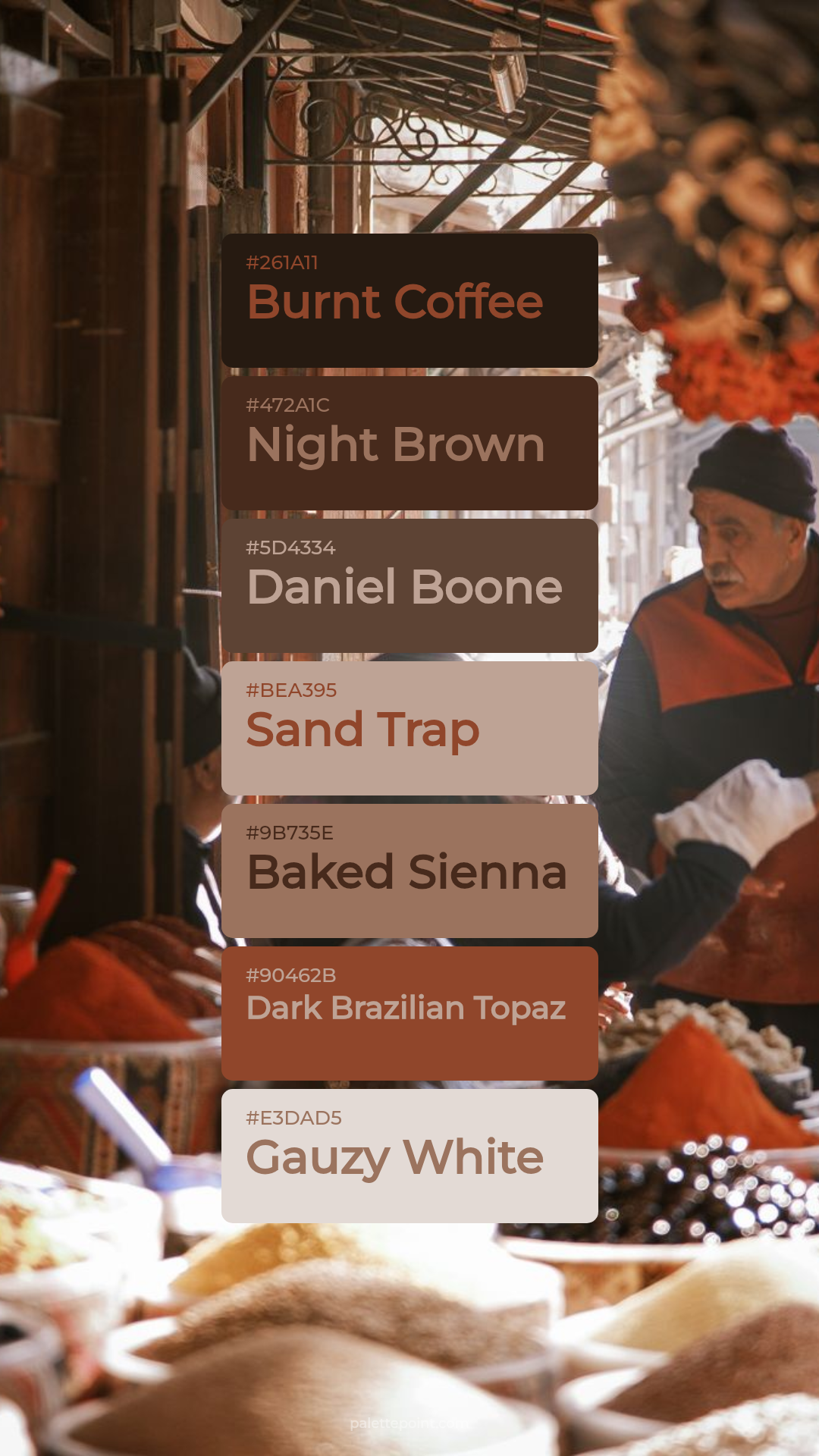 Burnt Coffee Spectrum palette card