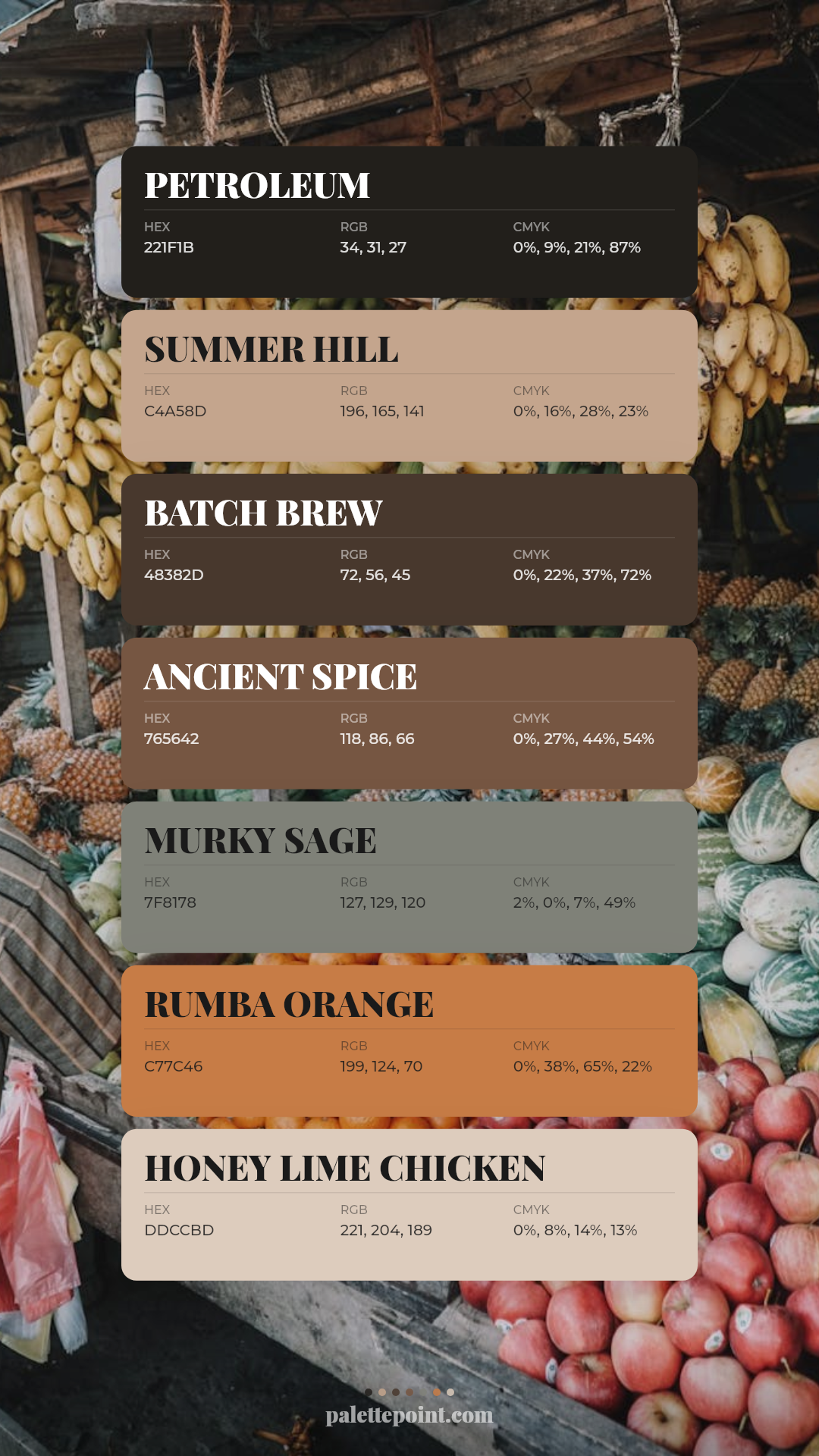 Petroleum & Summer Hill palette card