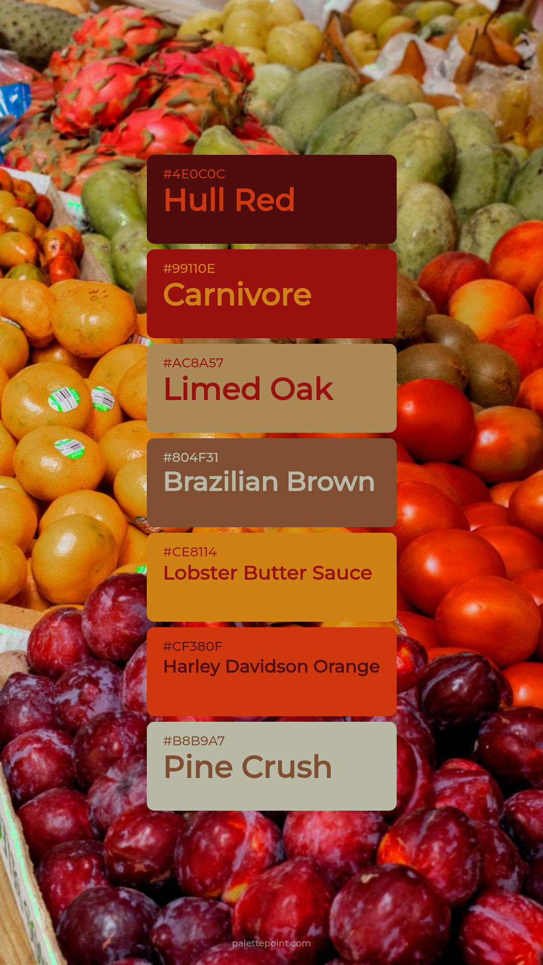 Hull Red Tones palette card