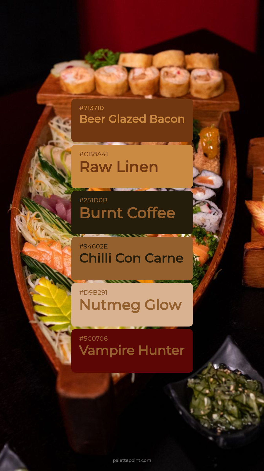 Beer Glazed Bacon Hues palette card
