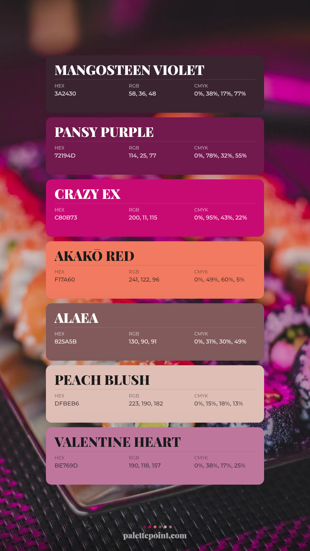 Mangosteen Violet Composition palette card