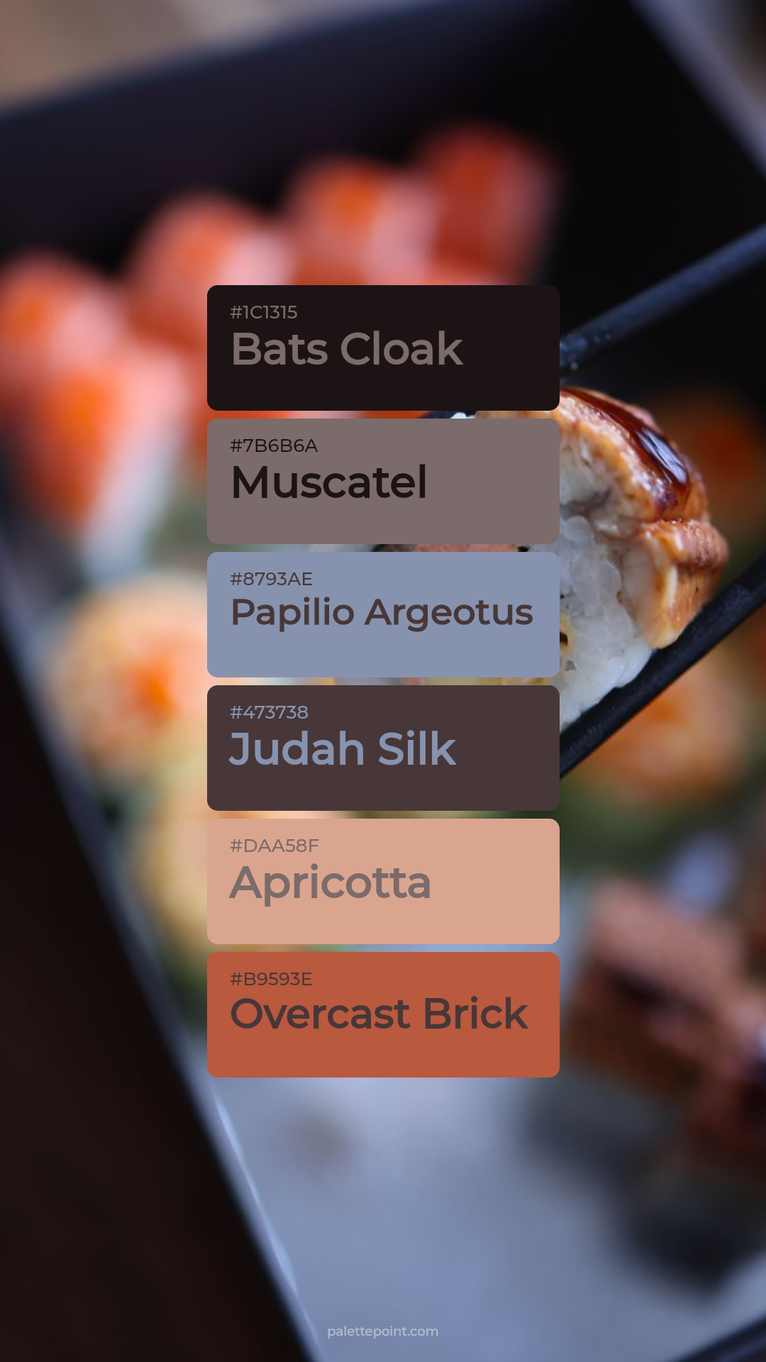 Bats Cloak & Muscatel palette card