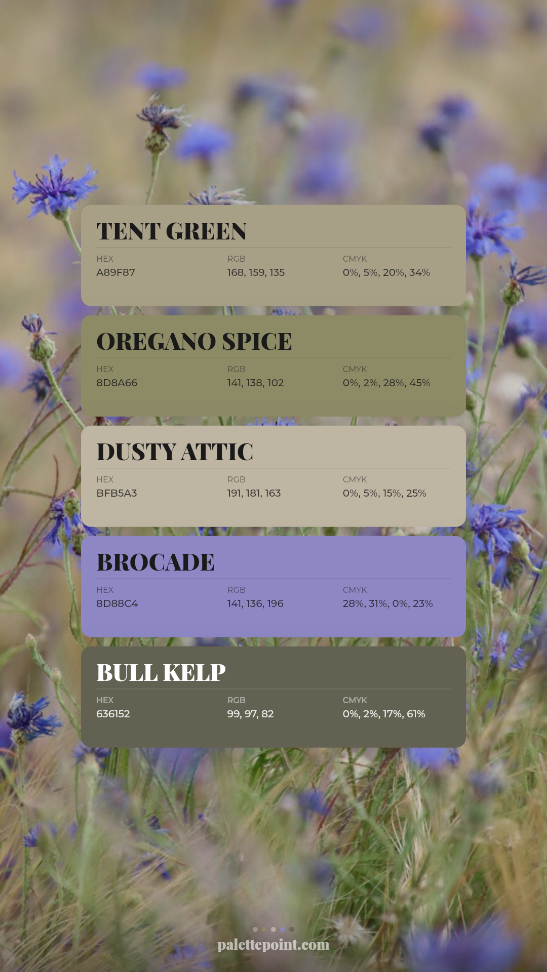 Tent Green & Oregano Spice palette card