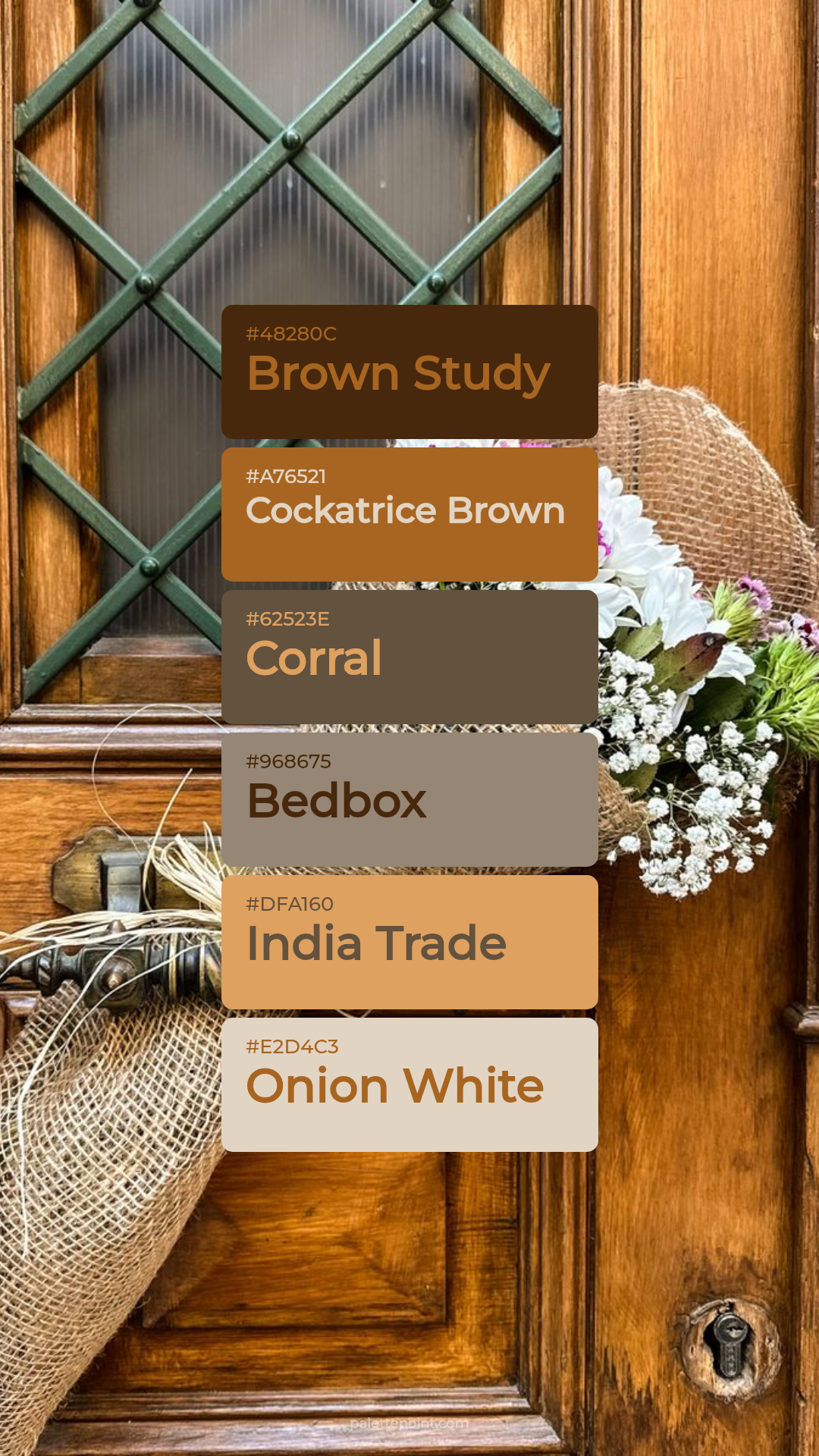 Brown Study & Cockatrice Brown palette card