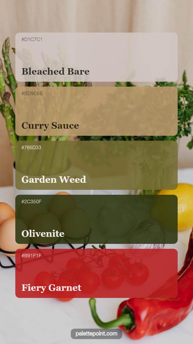 Bleached Bare & Curry Sauce - Color Palette | PalettePoint | PalettePoint