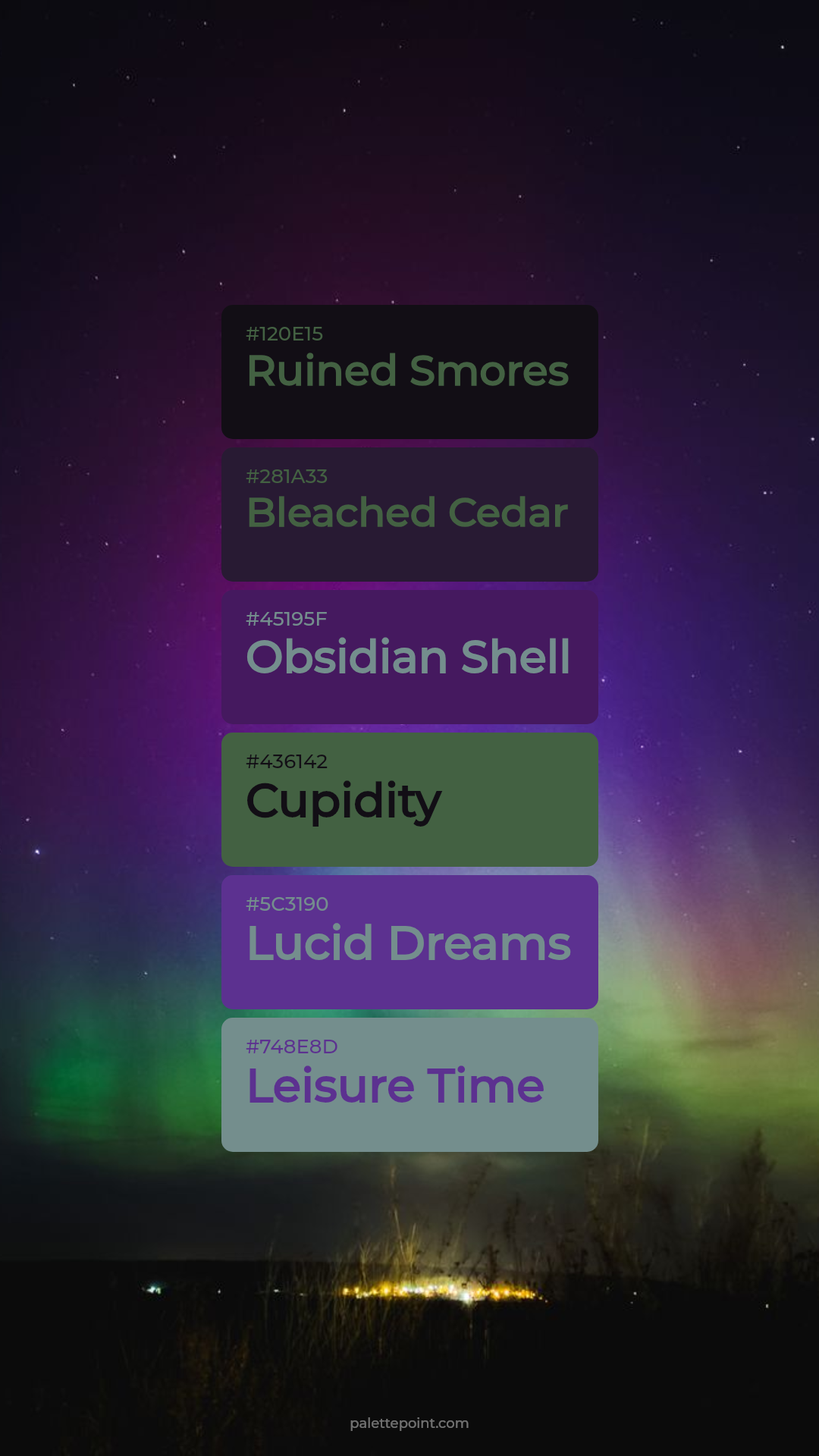 Vibrant Ruined Smores Collection palette card