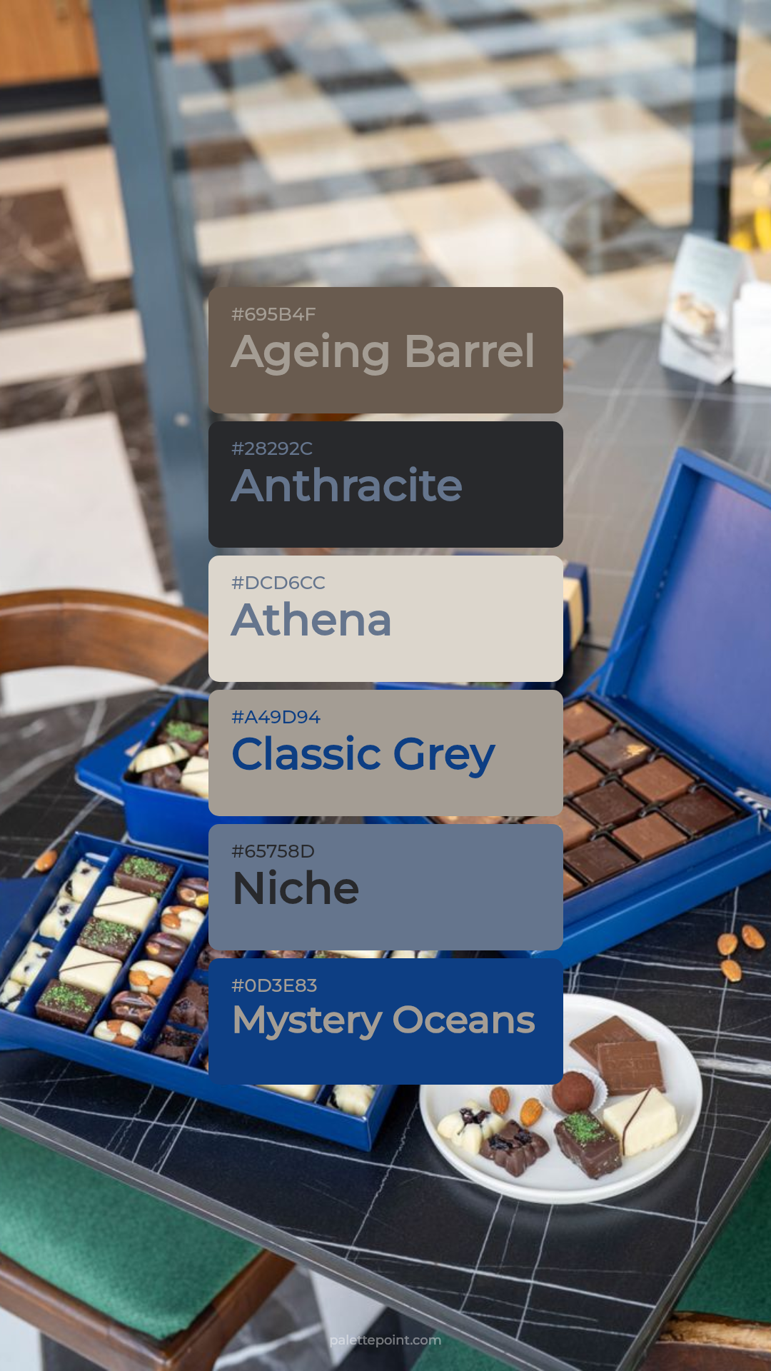 Ageing Barrel & Anthracite palette card