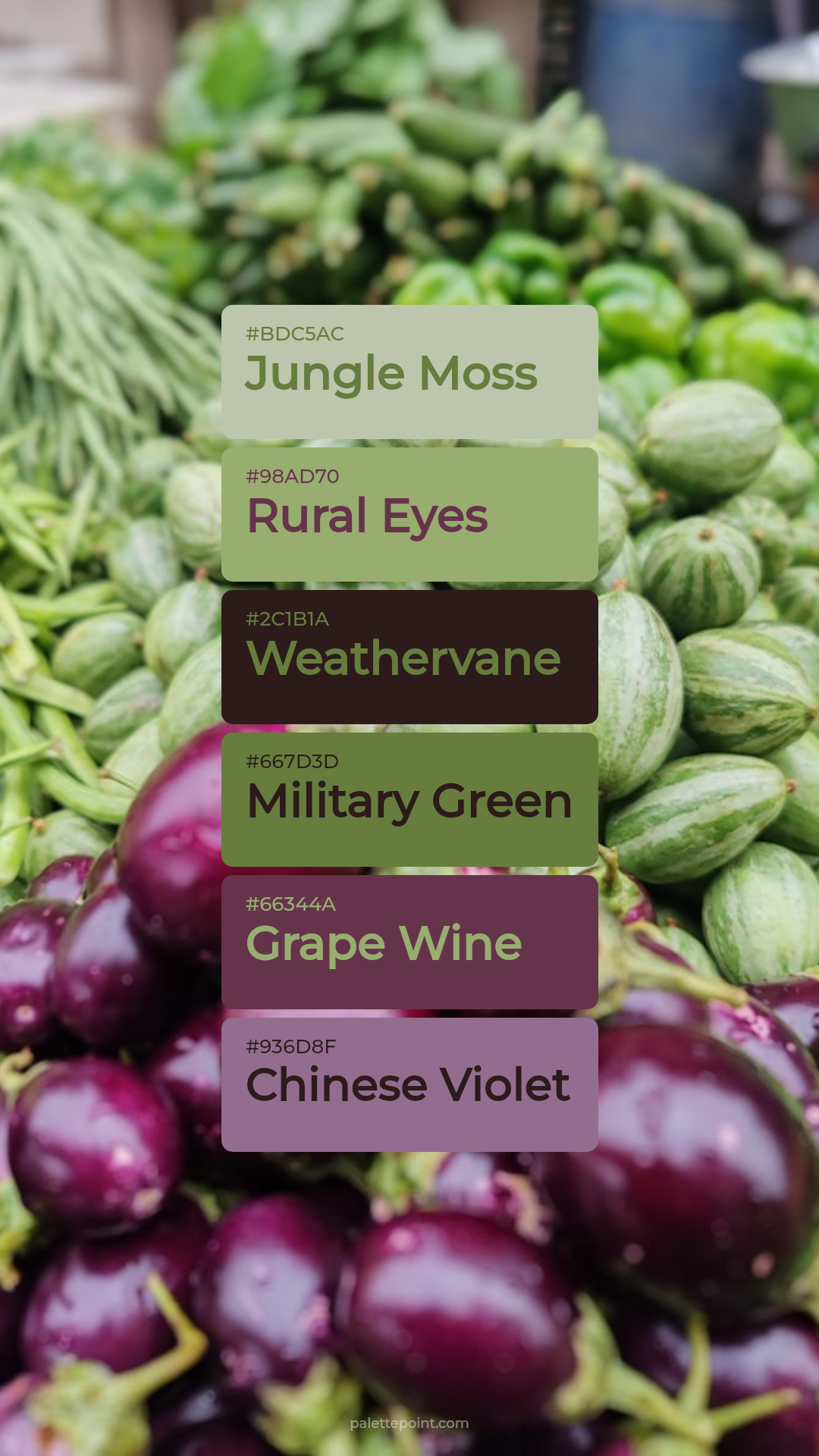 Harmonious Jungle Moss Collection palette card