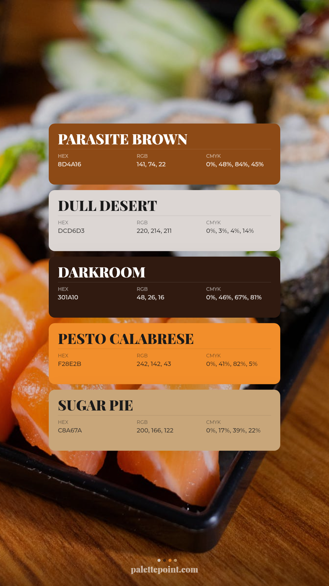 Parasite Brown & Dull Desert palette card