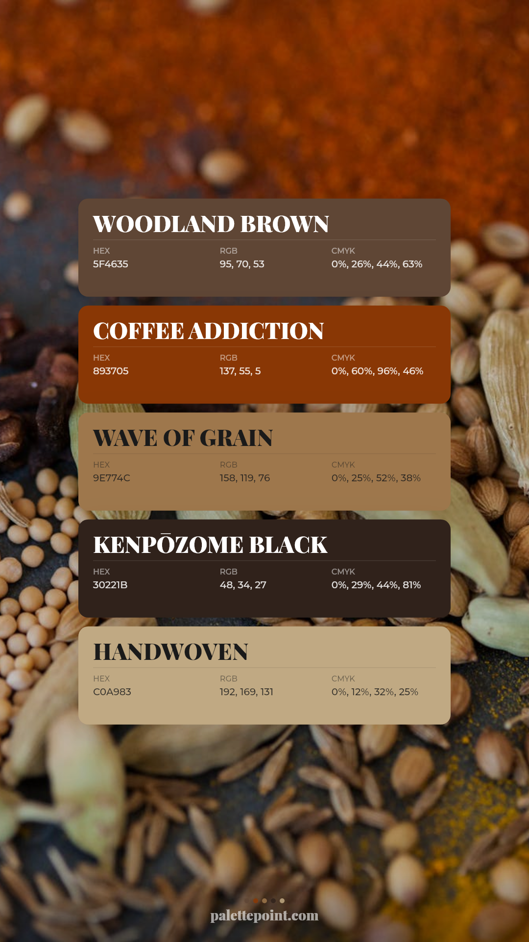 Muted Woodland Brown Collection palette card