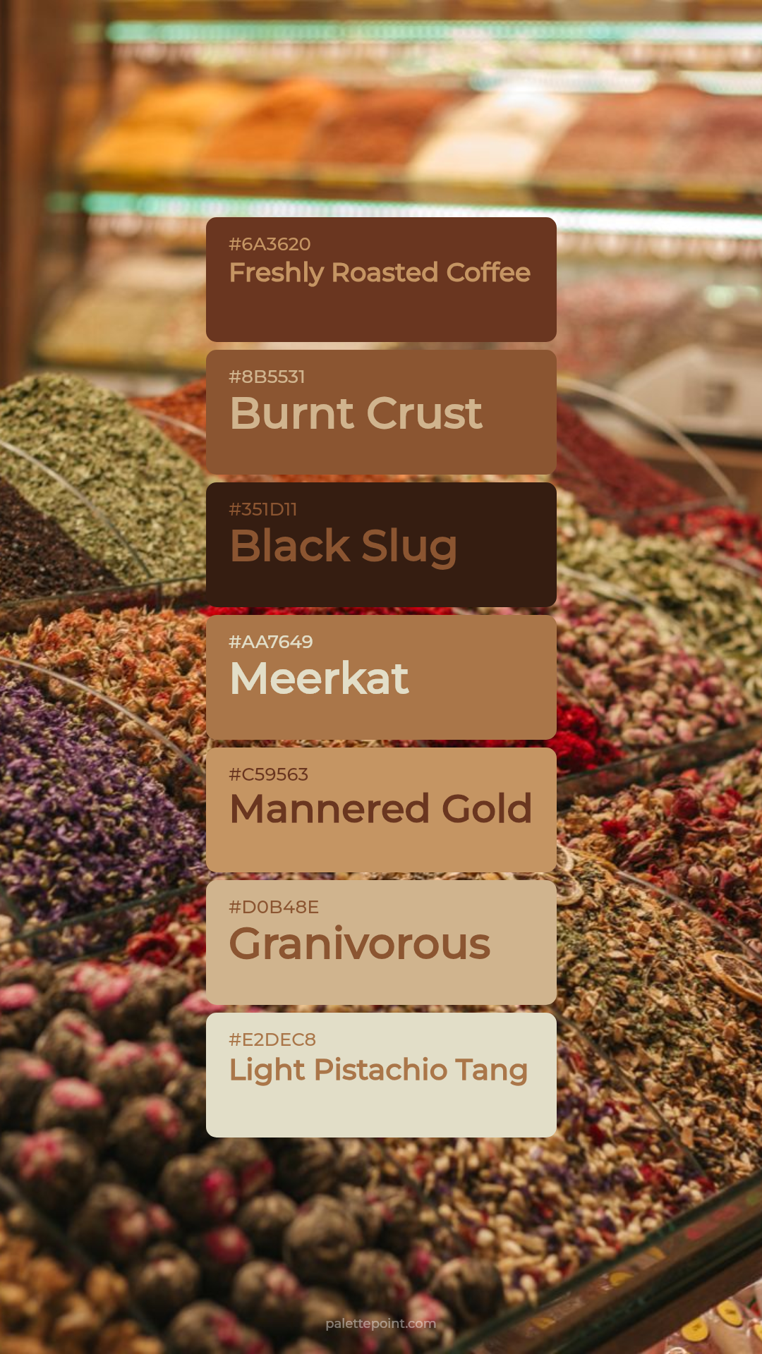 Tranquil Freshly Roasted Coffee Medley palette card