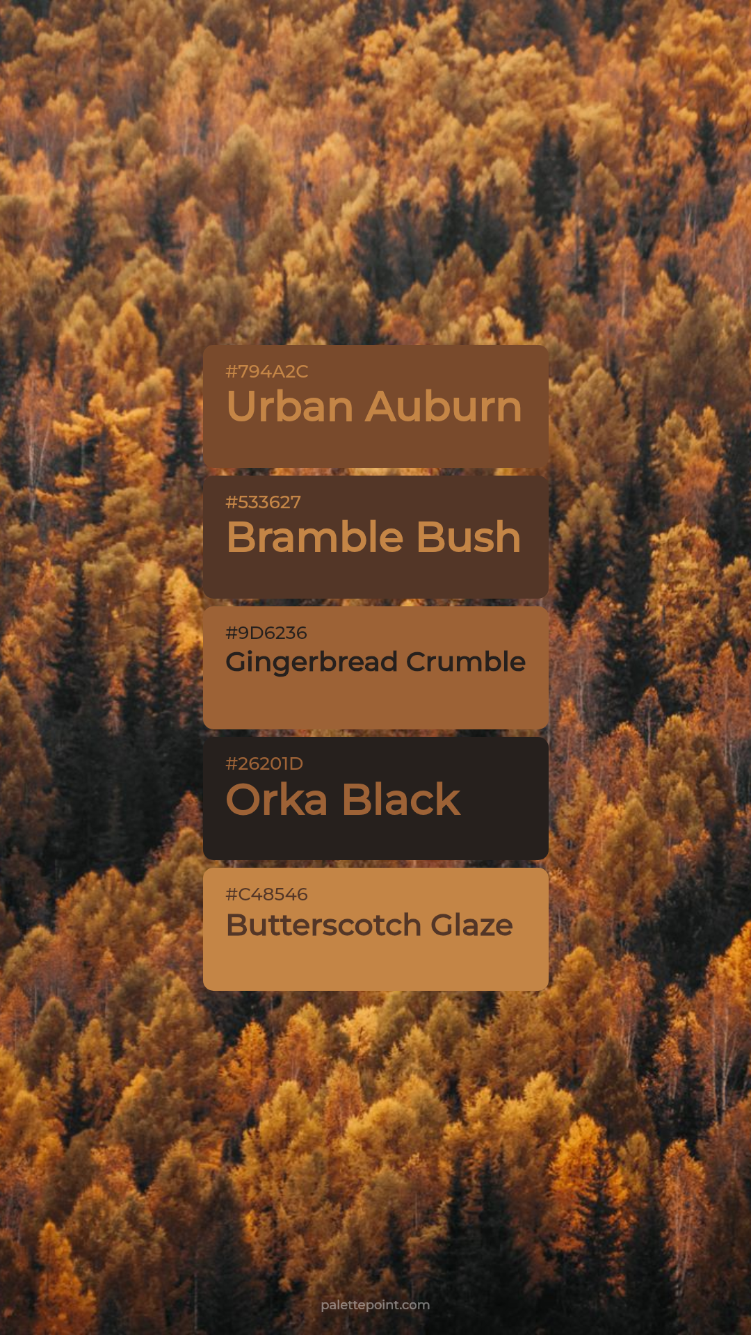 Dreamy Urban Auburn Harmony palette card
