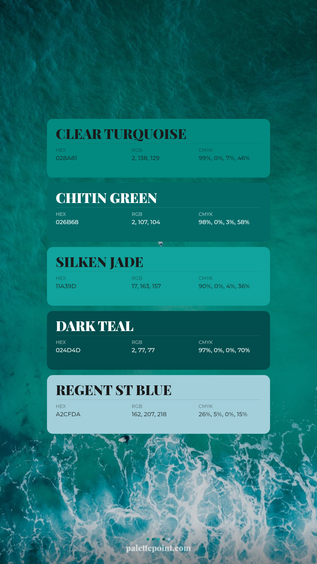 Clear Turquoise Tones - Color Palette | palettepoint.com | palettepoint.com