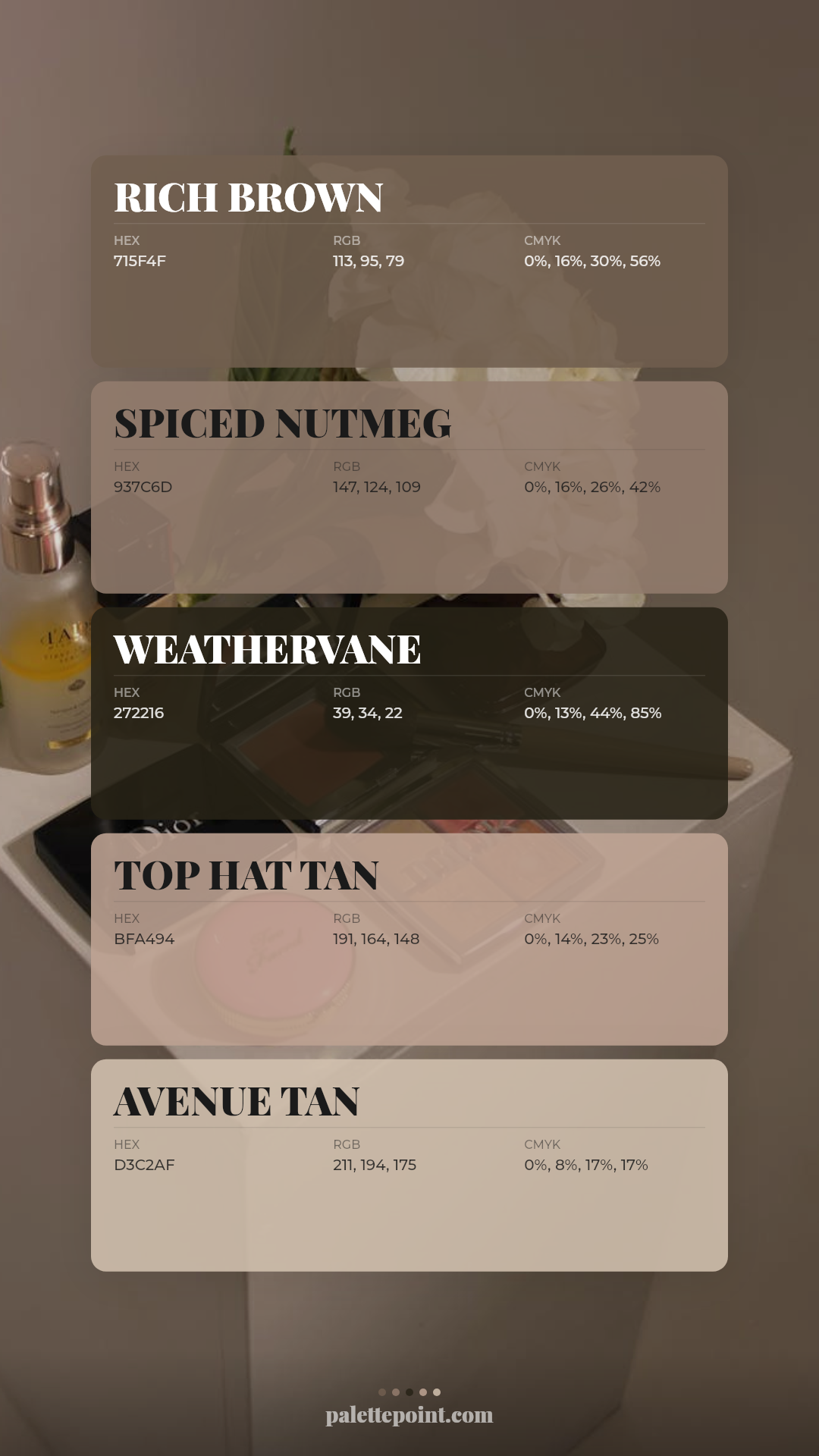 Rich Brown & Spiced Nutmeg palette card