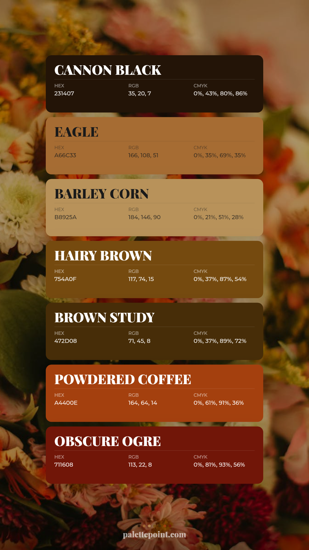 Cannon Black & Eagle palette card