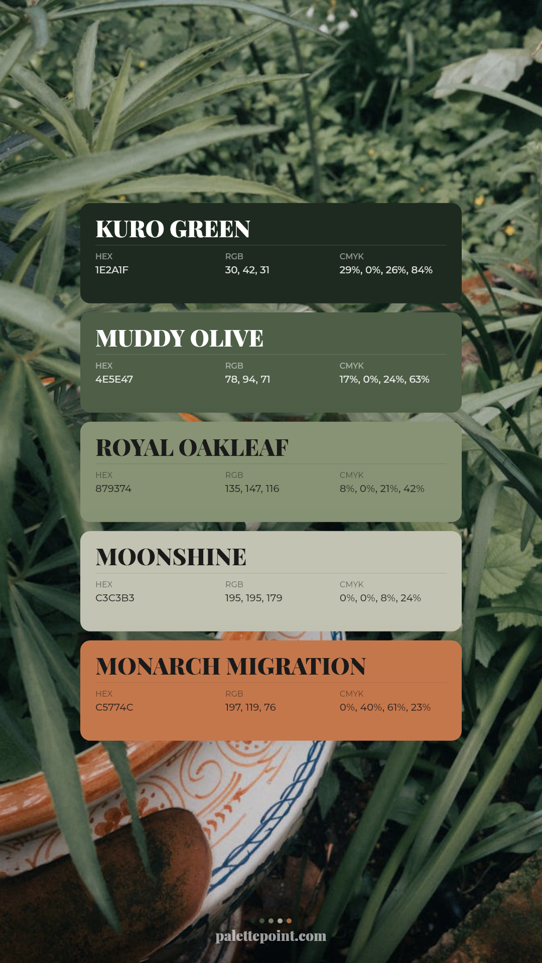 Gentle Kuro Green Medley palette card