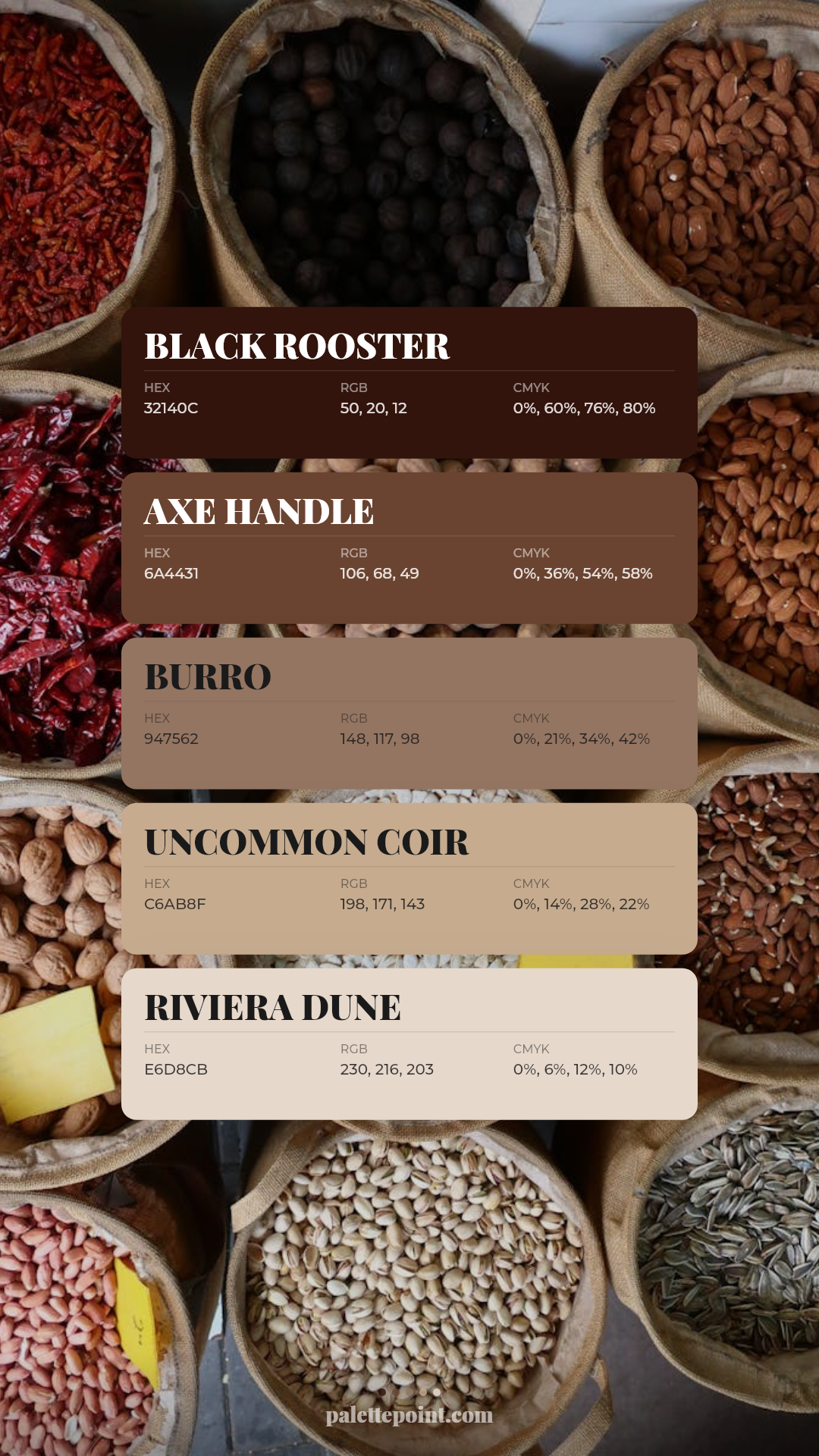 Black Rooster & Axe Handle palette card