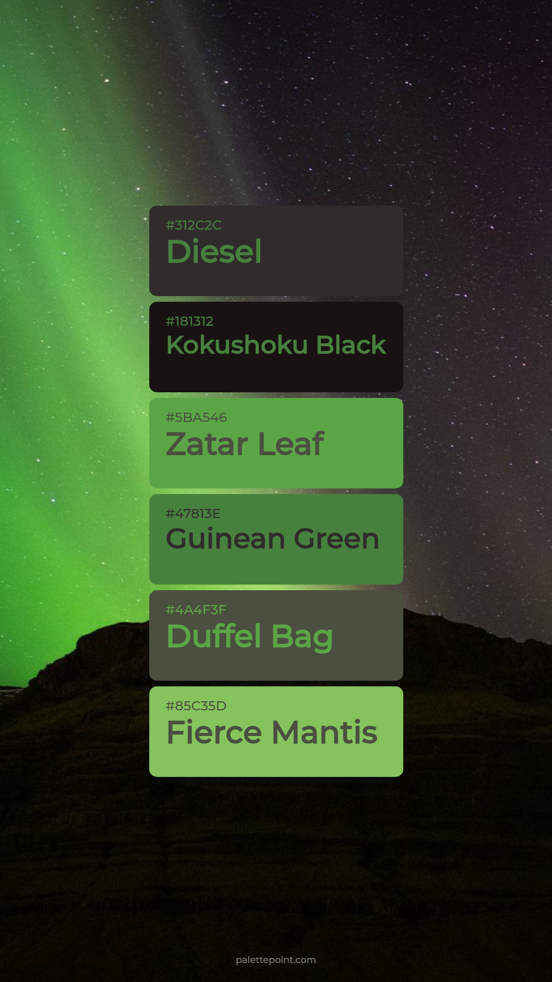 Muted Diesel Blend palette card