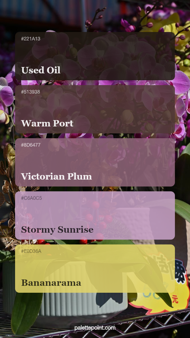 Warm Used Oil Composition palette card