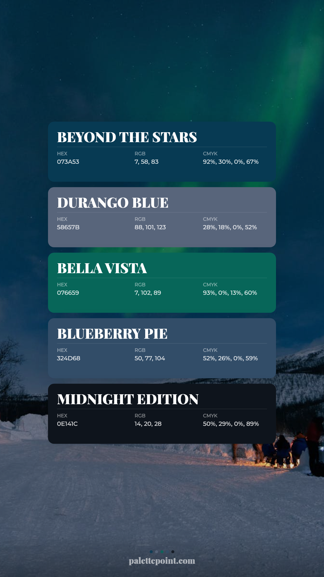Beyond the Stars & Durango Blue palette card