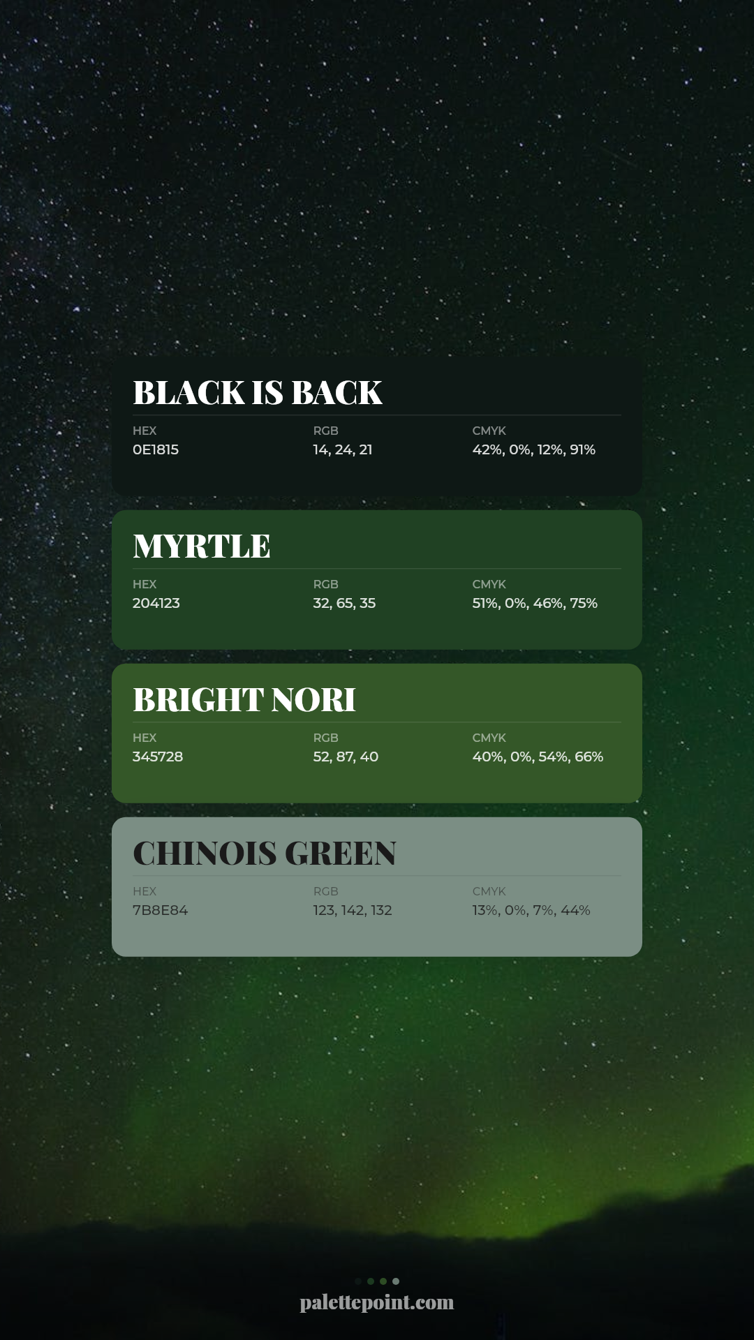 Black Is Back & Myrtle palette card