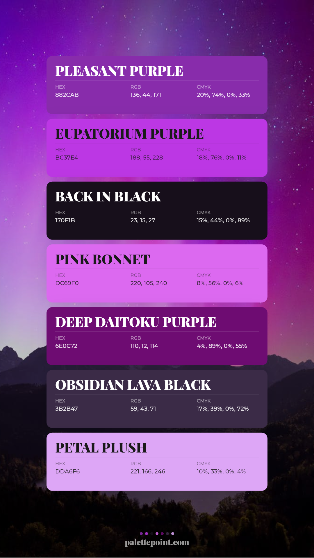 Vivid Pleasant Purple Mood palette card
