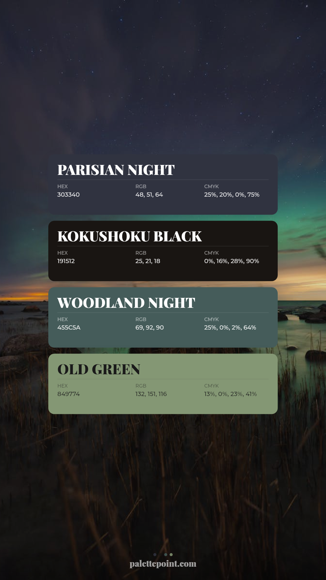 Rustic Parisian Night Medley palette card