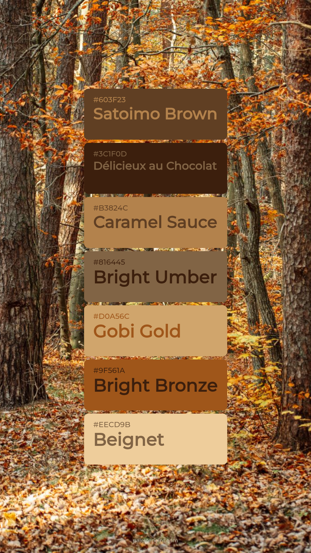 Satoimo Brown Collection palette card