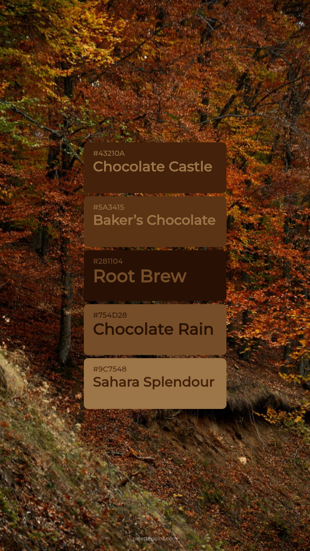 Chocolate Castle Tones palette card