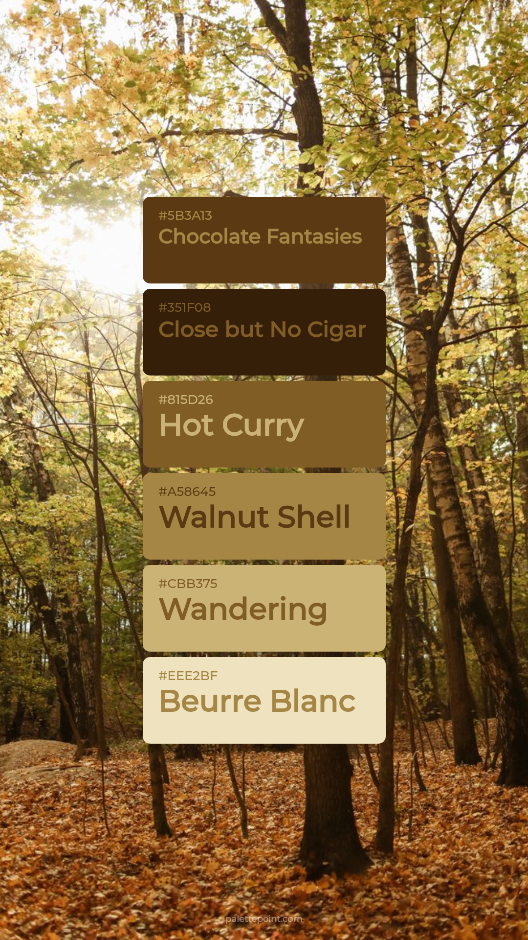 Chocolate Fantasies & Close but No Cigar palette card