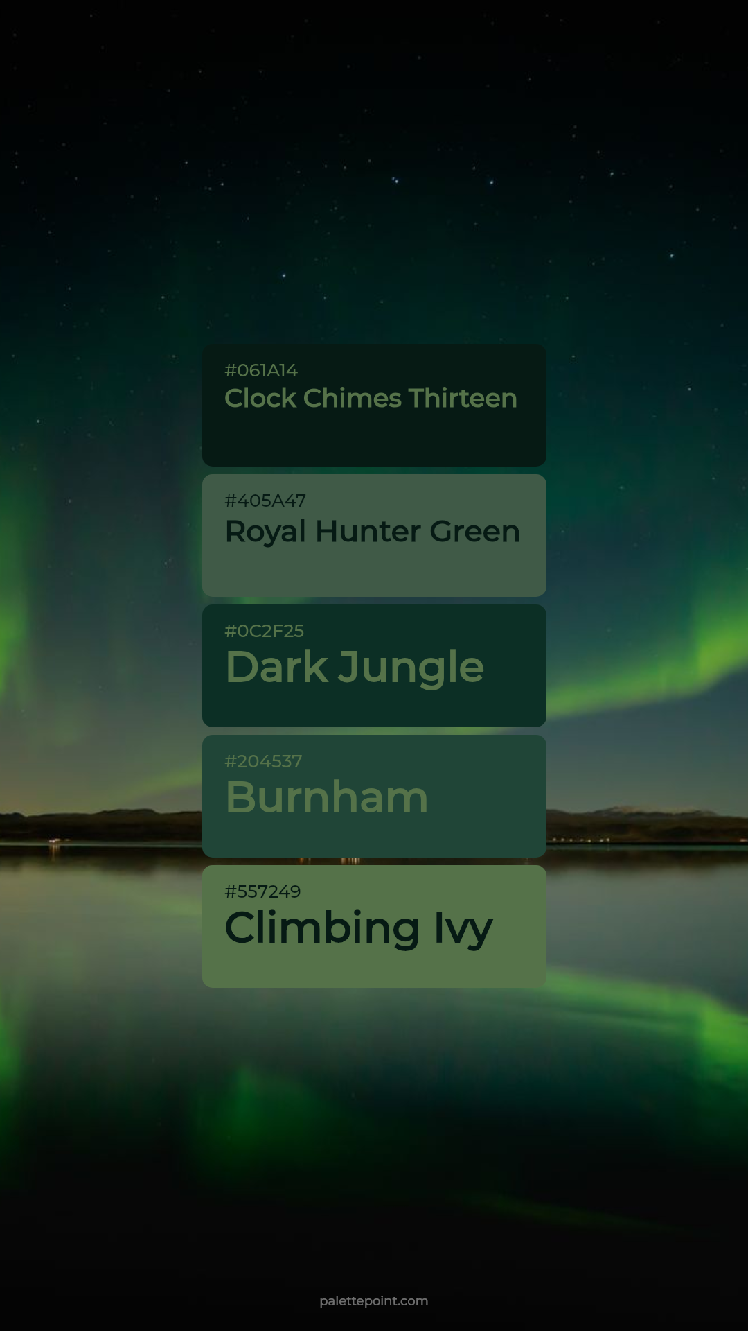 Clock Chimes Thirteen & Royal Hunter Green palette card