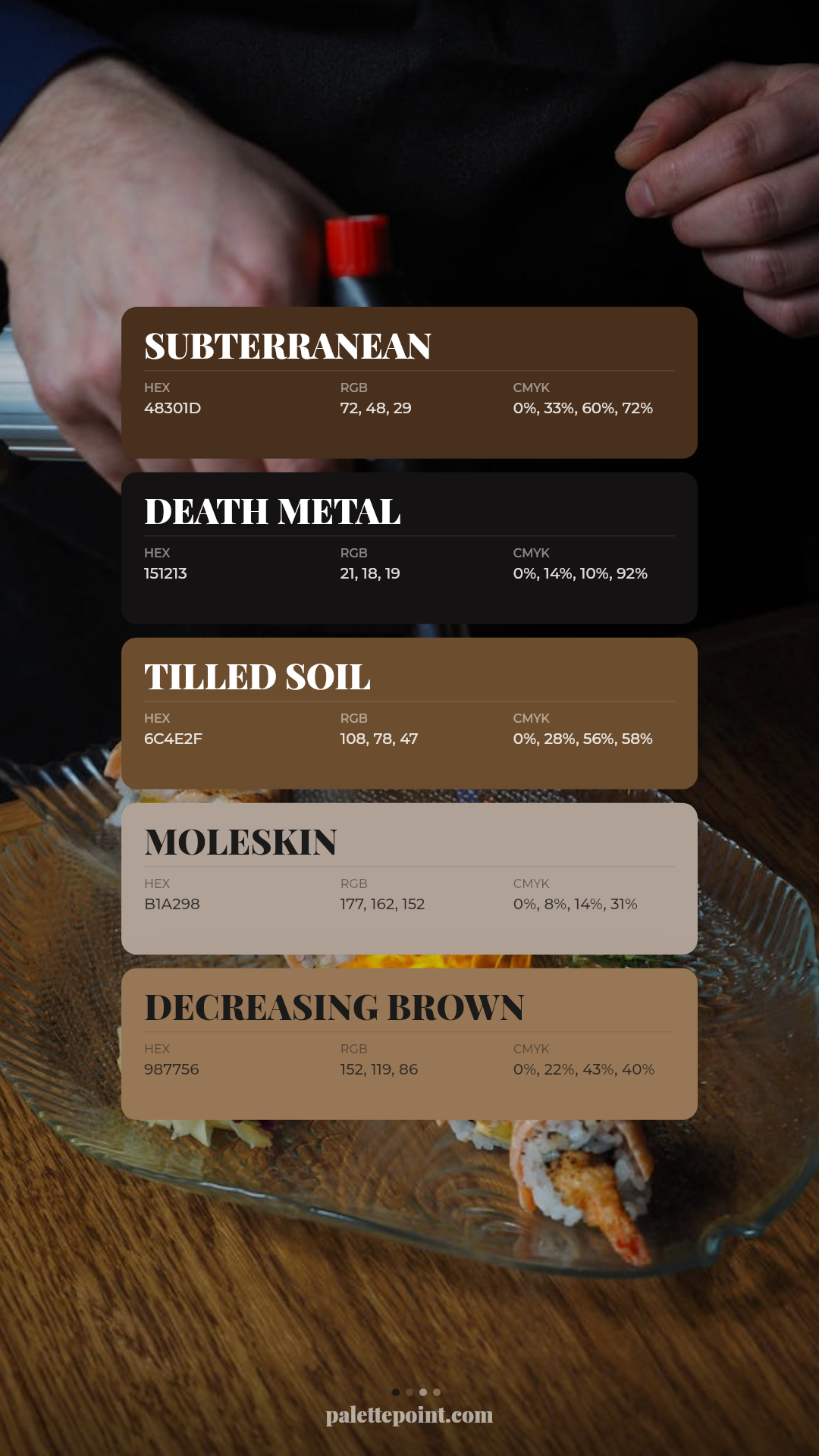Subterranean Tones palette card