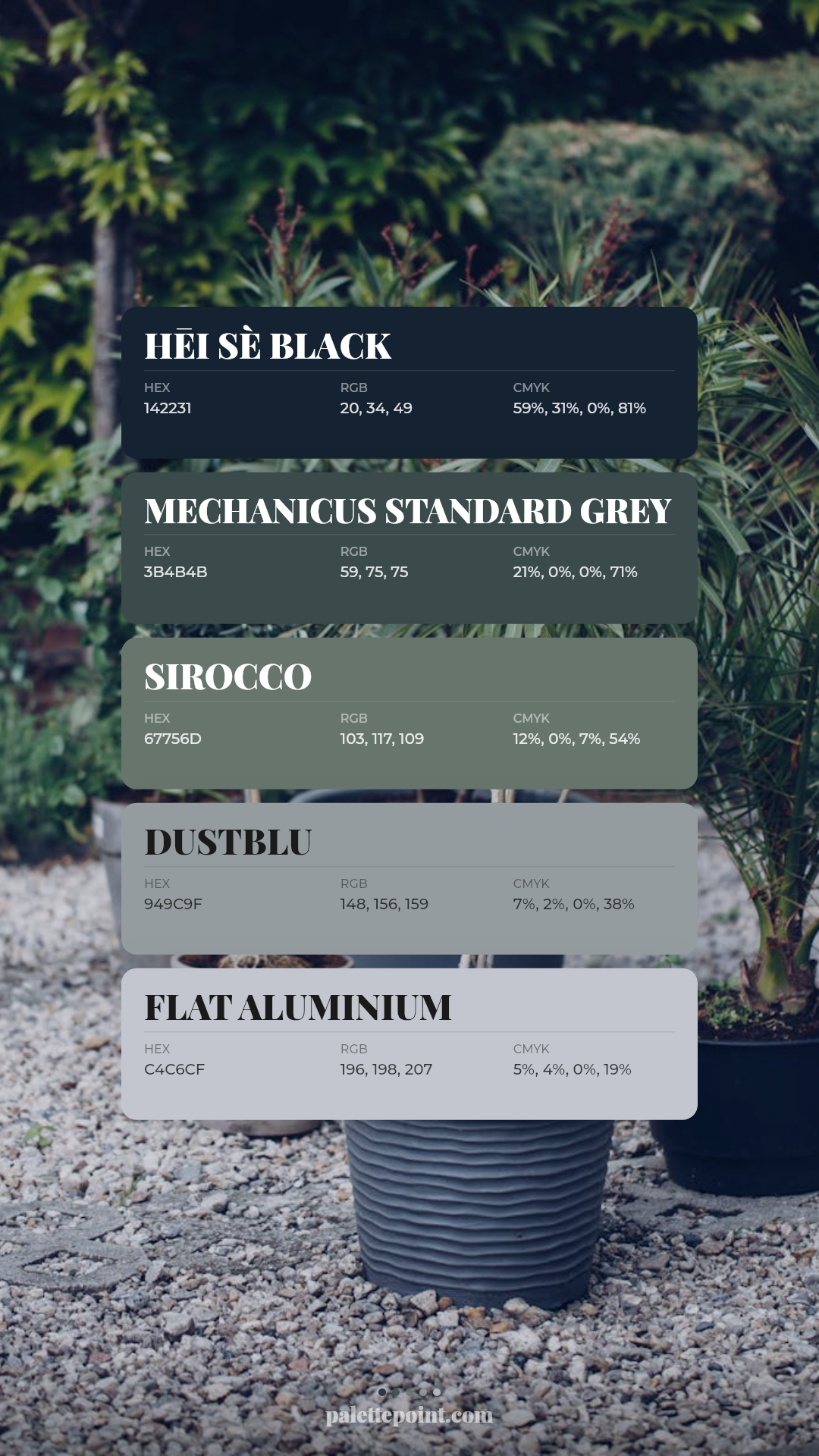Hēi Sè Black Mood palette card