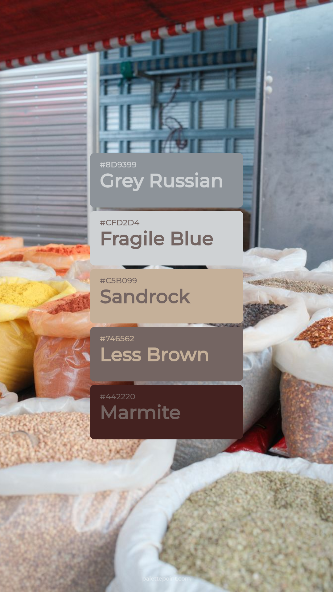Grey Russian & Fragile Blue palette card
