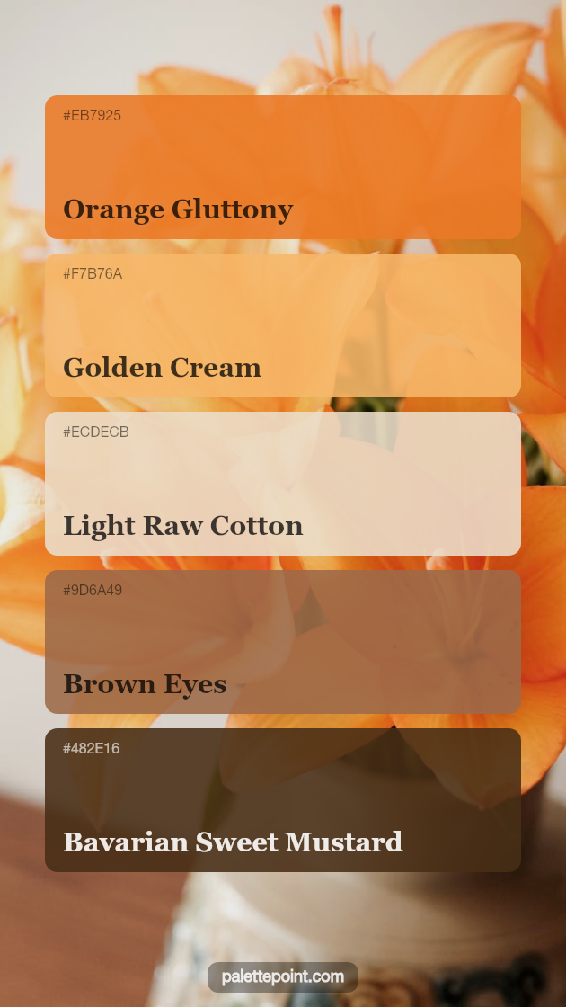 Orange Gluttony Medley palette card