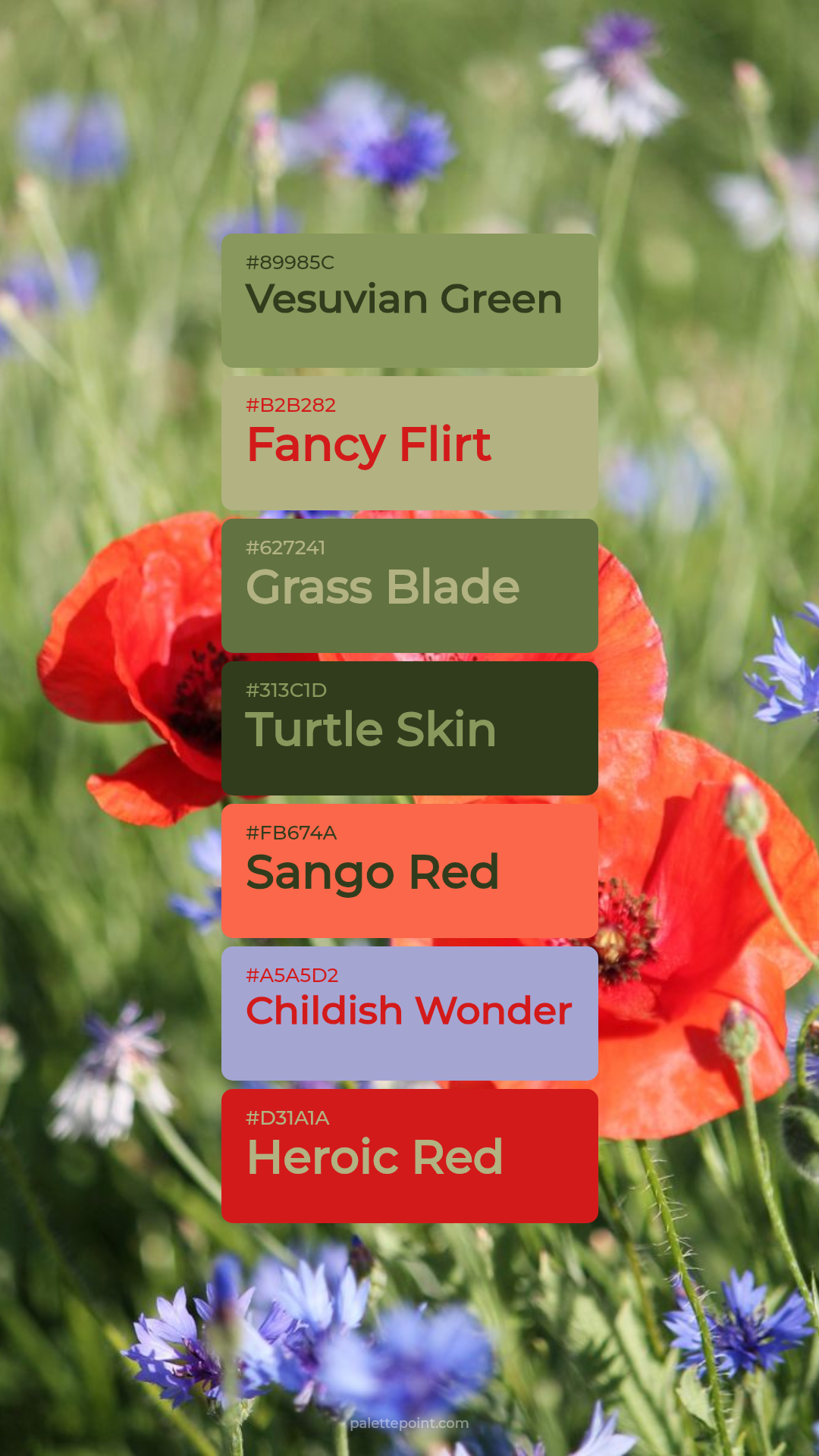 Vesuvian Green & Fancy Flirt palette card