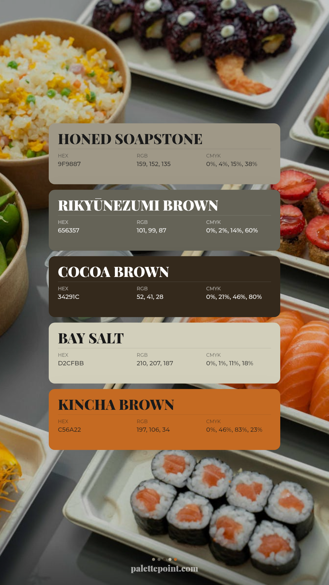 Honed Soapstone & Rikyūnezumi Brown palette card