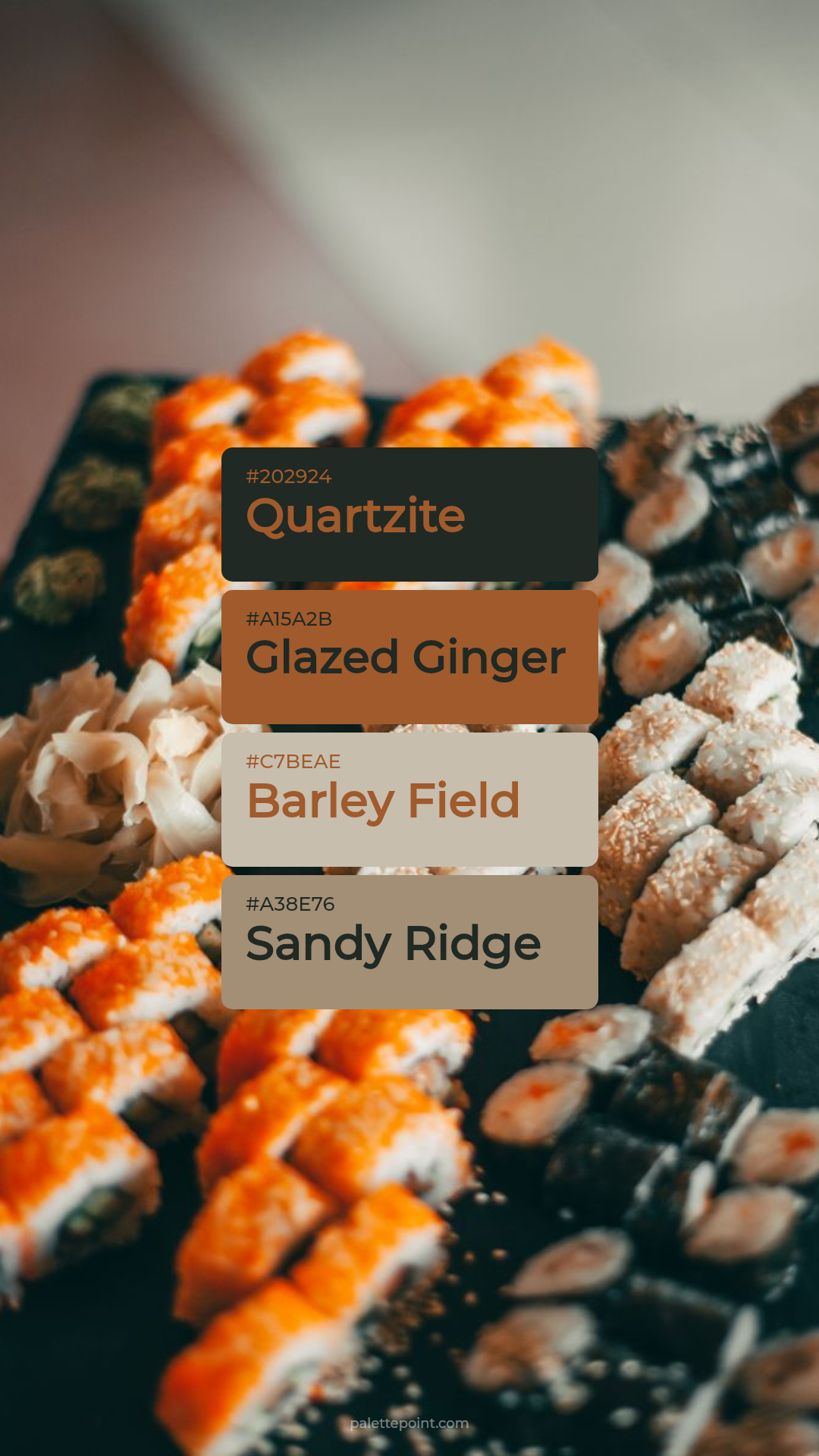 Quartzite & Glazed Ginger palette card