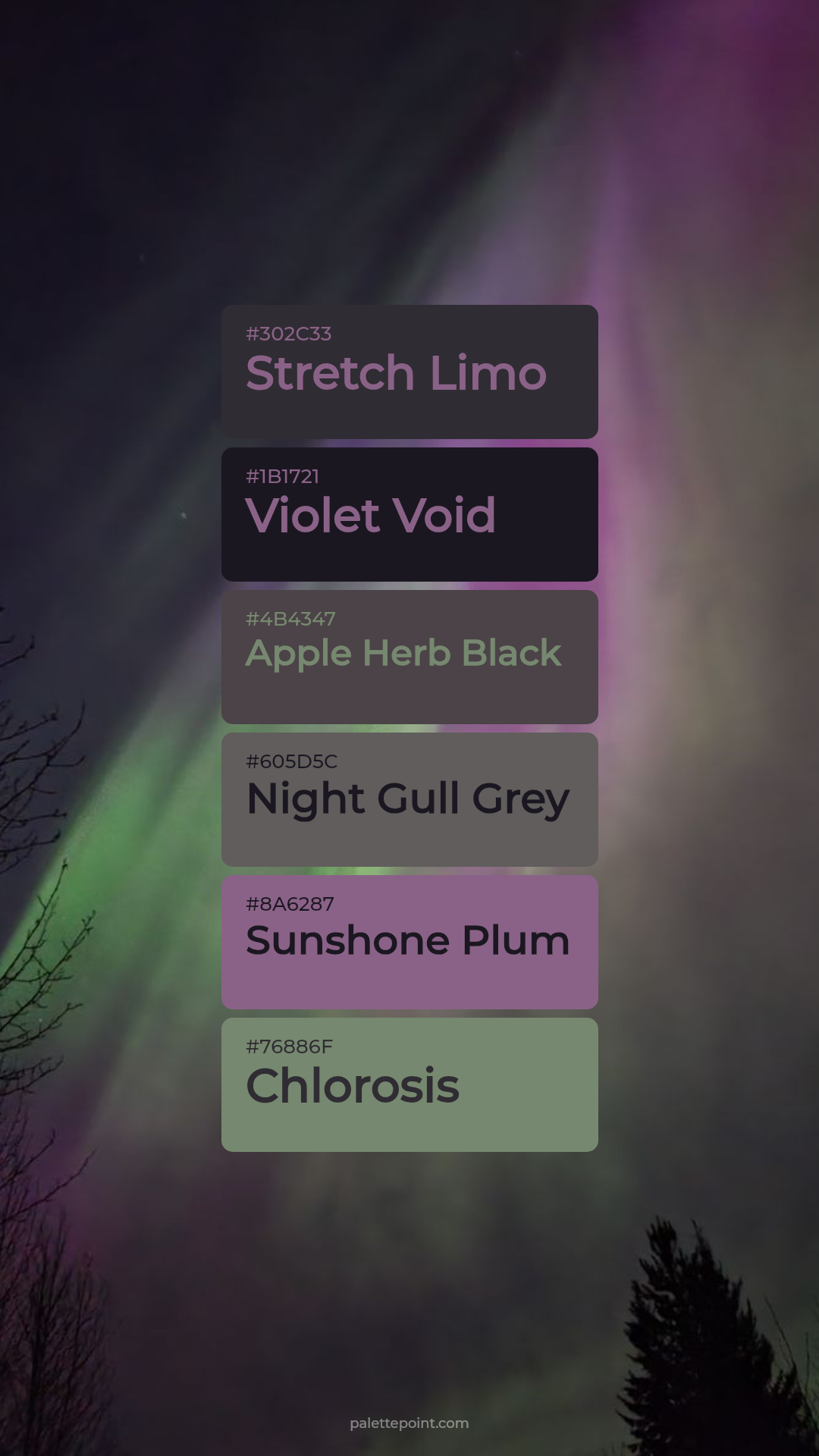 Stretch Limo & Violet Void palette card