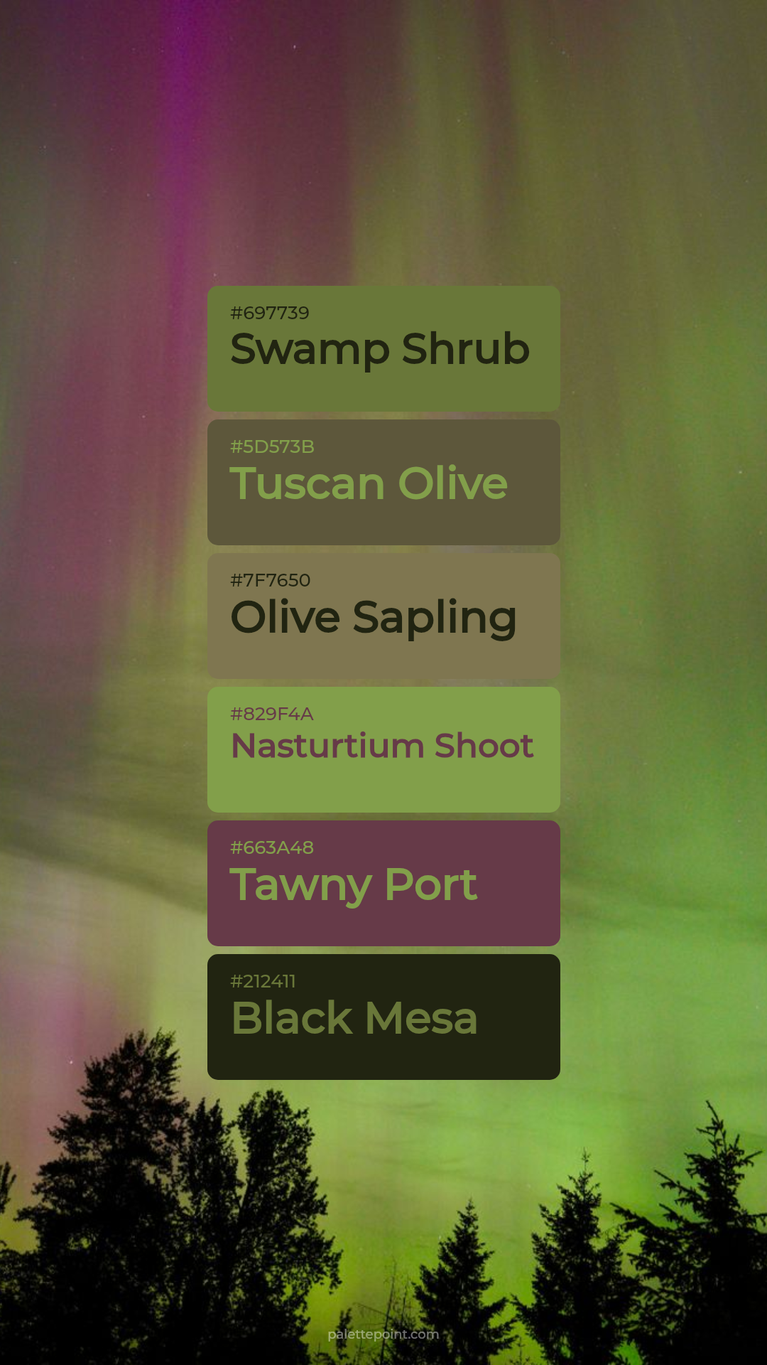 Natural Swamp Shrub Spectrum palette card