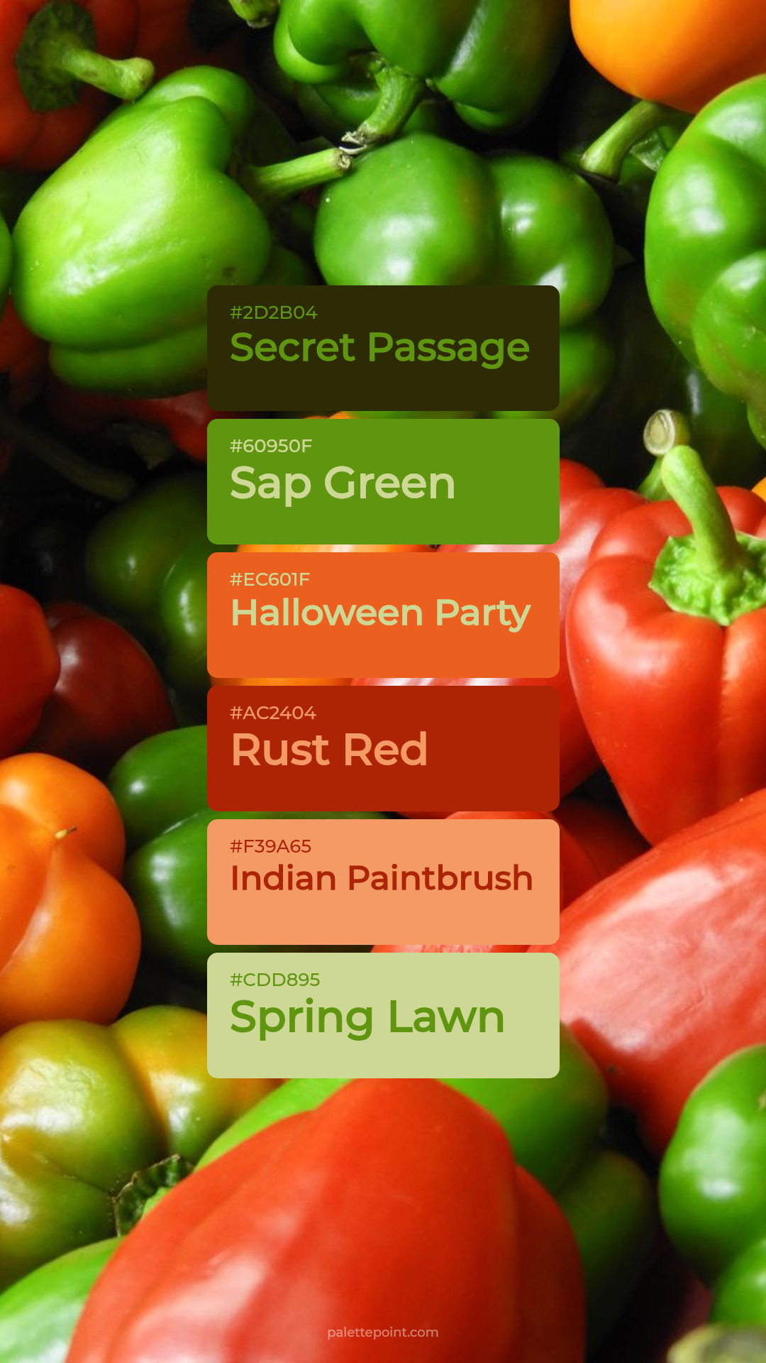 Secret Passage & Sap Green palette card