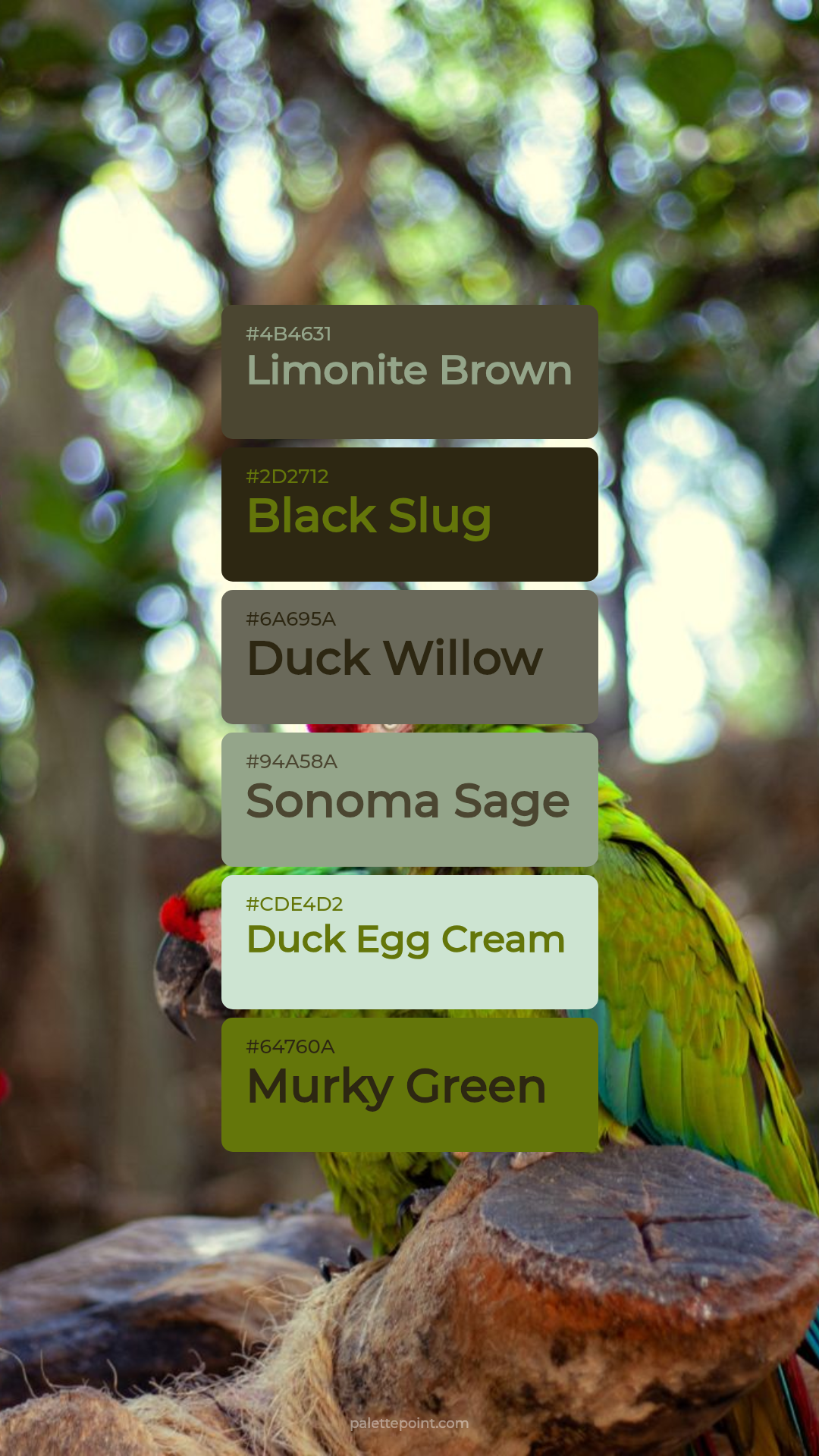 Limonite Brown & Black Slug palette card