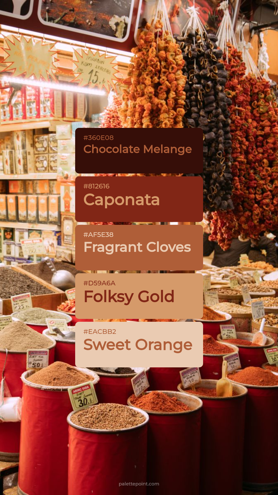 Chocolate Melange & Caponata palette card