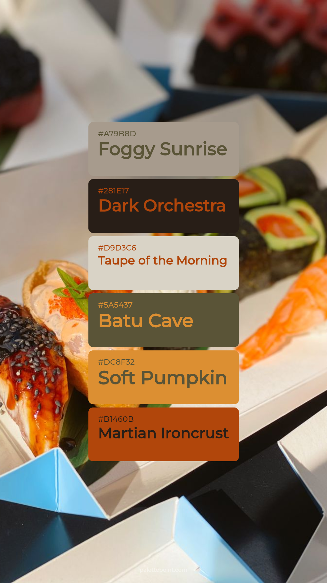 Foggy Sunrise Mood palette card