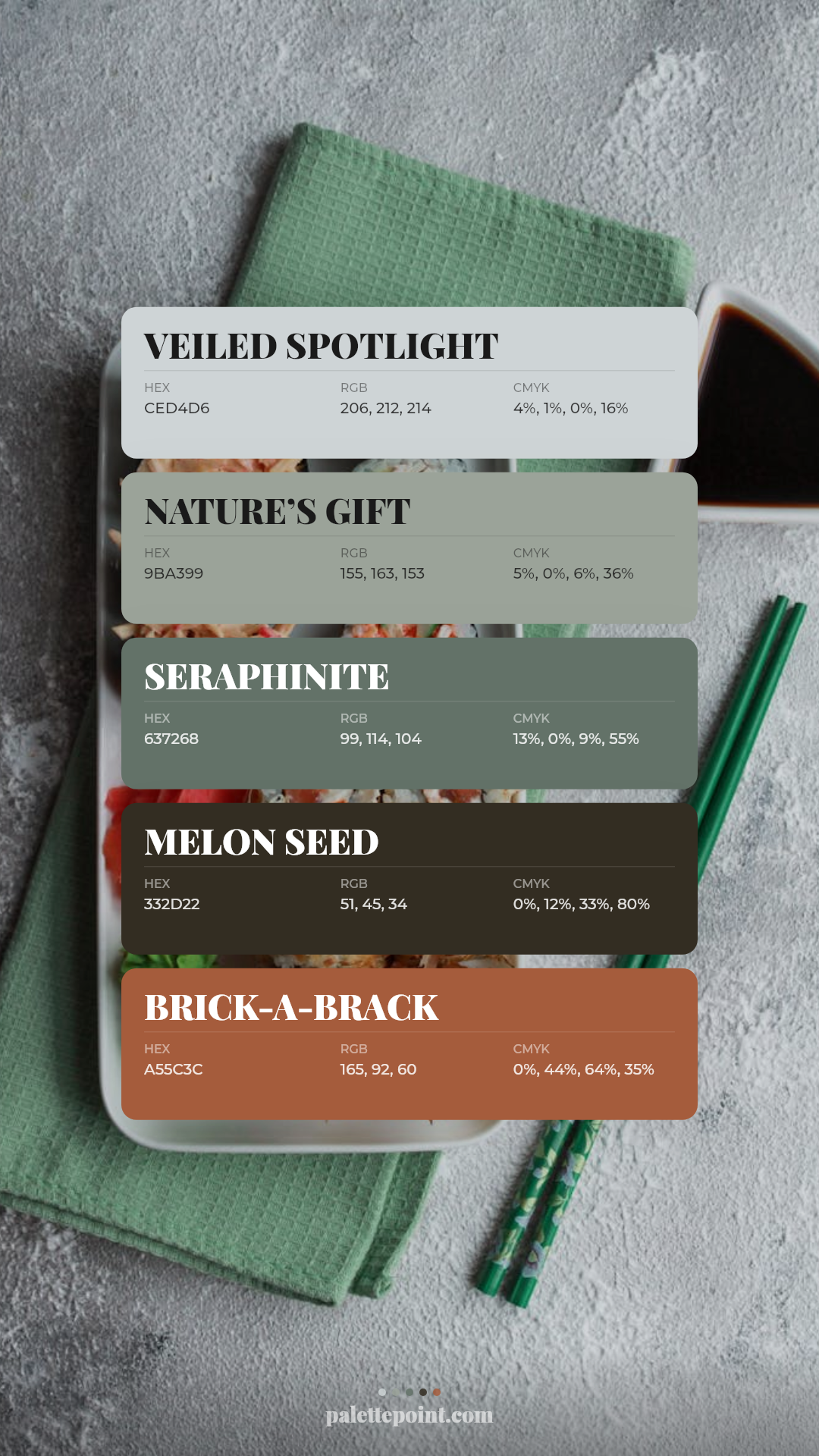 Veiled Spotlight Harmony palette card