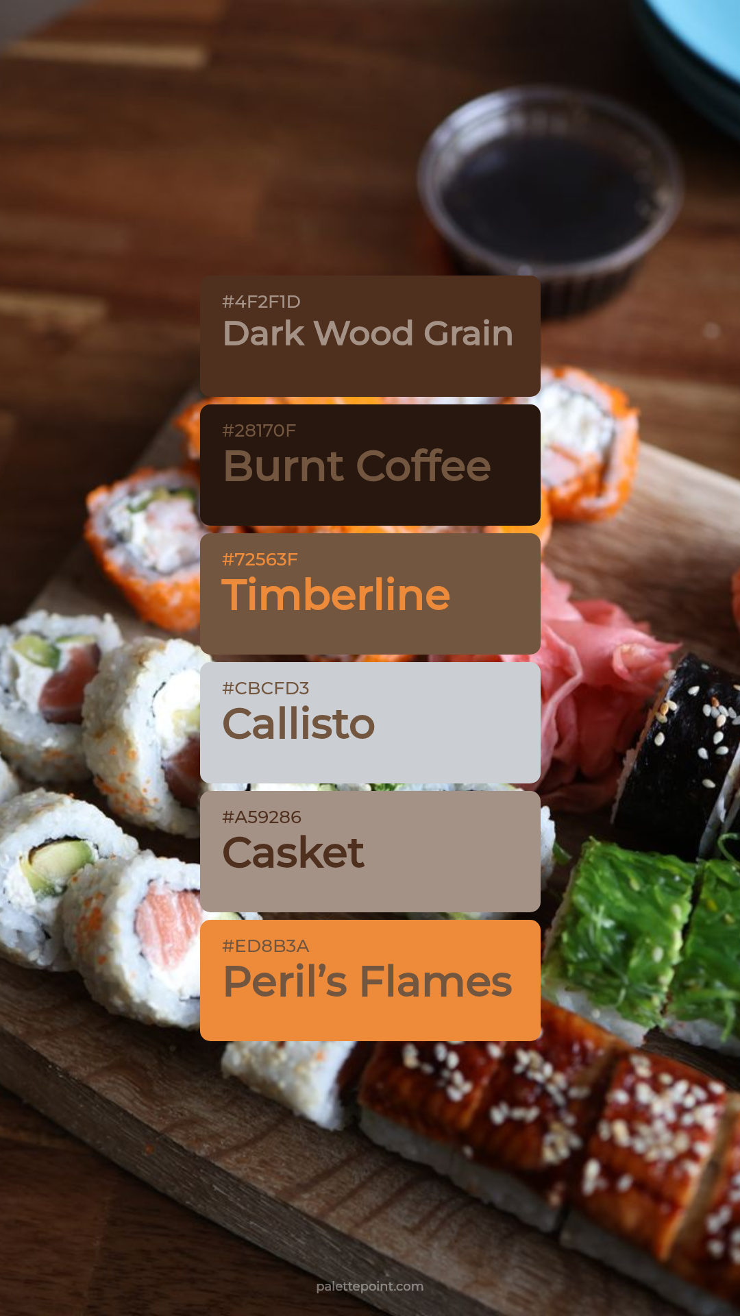 Dark Wood Grain & Burnt Coffee palette card
