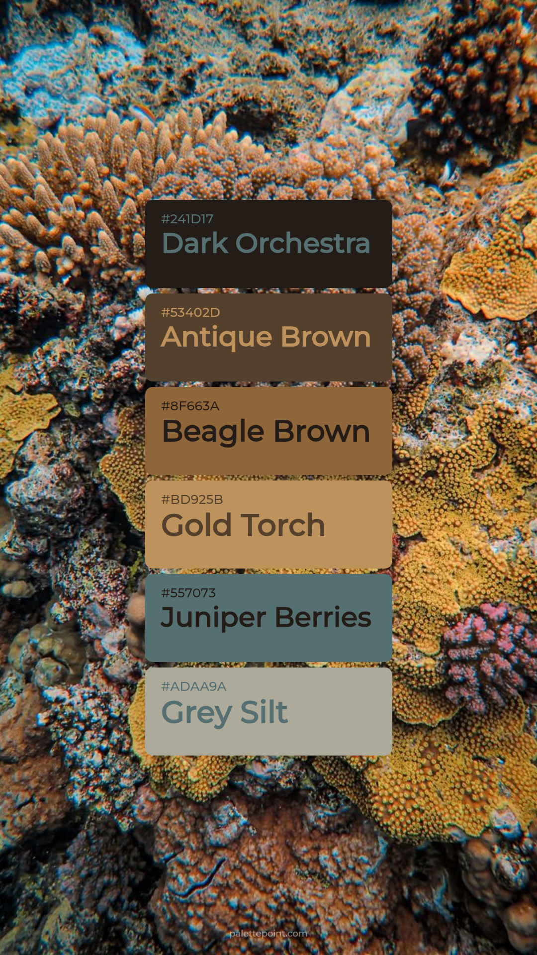 Dark Orchestra & Antique Brown palette card