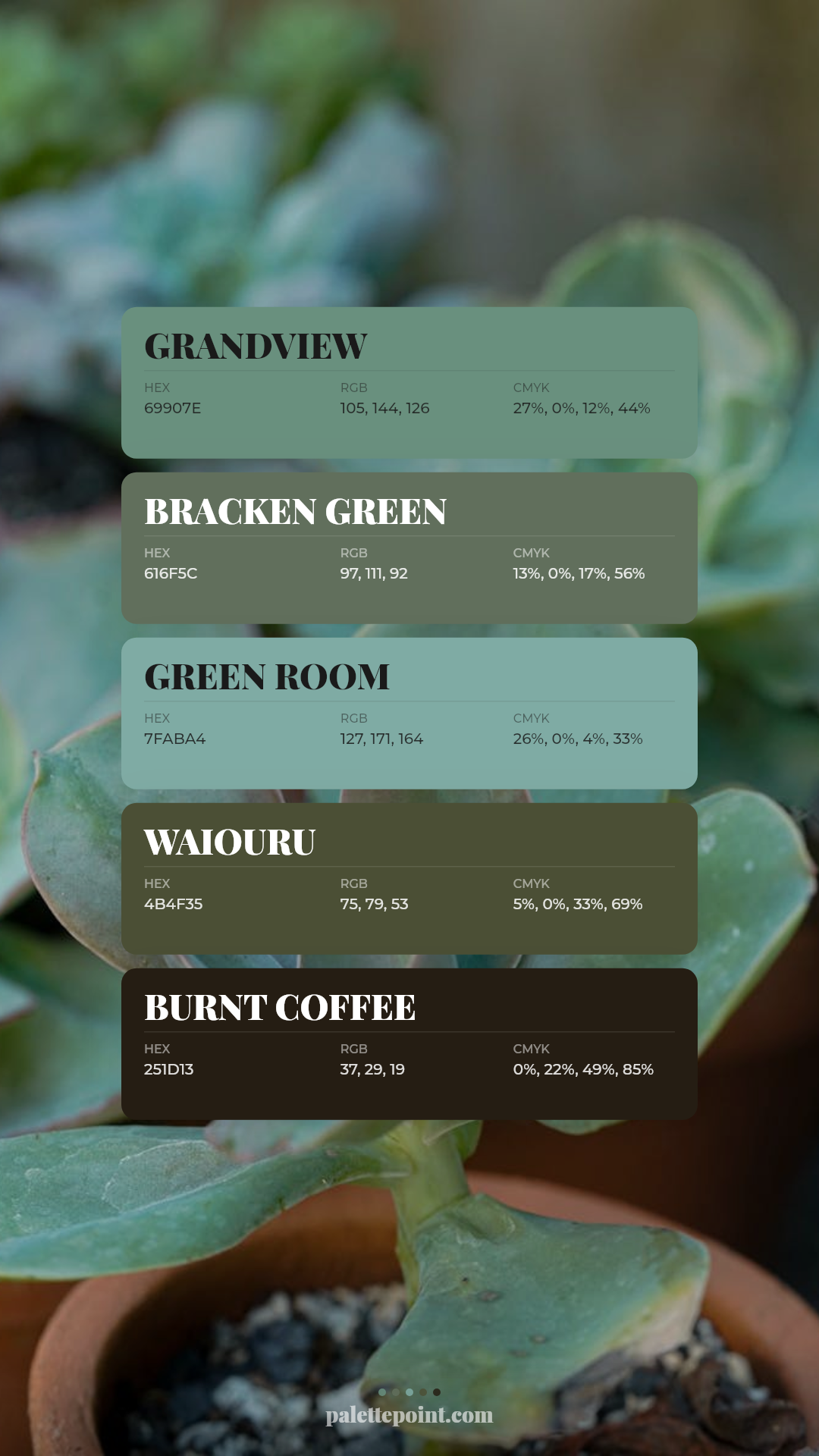 Grandview & Bracken Green palette card